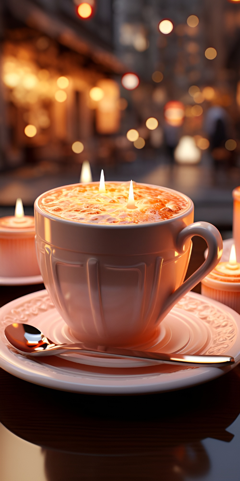 Coffee Candle phone wallpaper