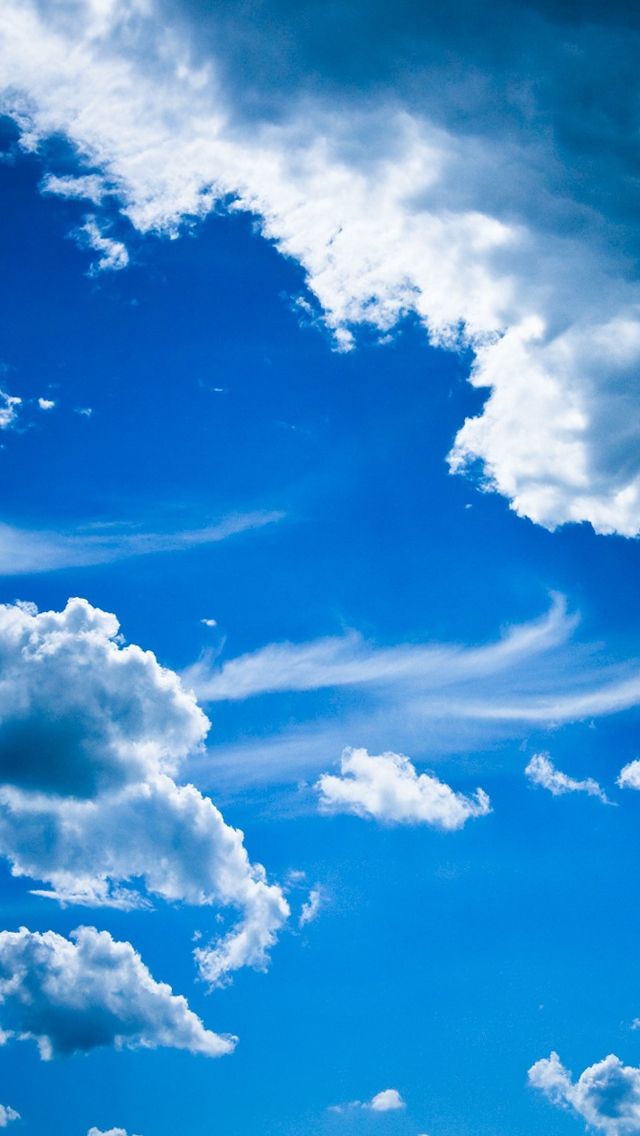 Blue clouds iPhone Wallpaper. Blue