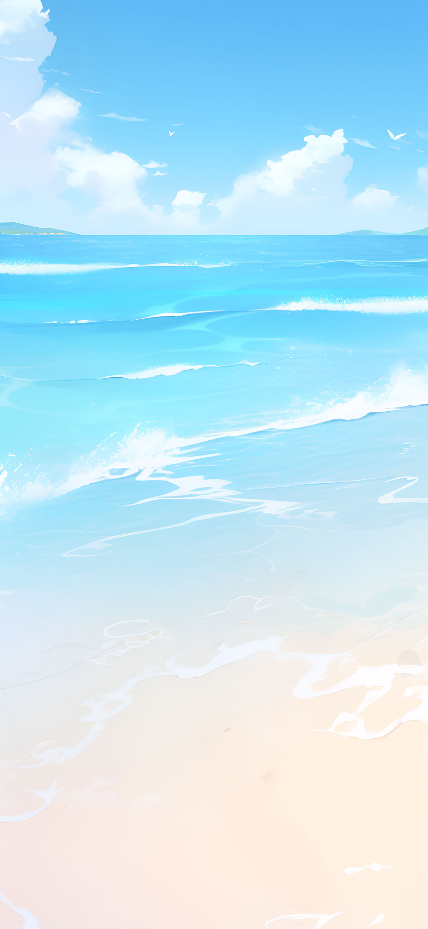 Soothing Waves & Blue Sky Wallpaper