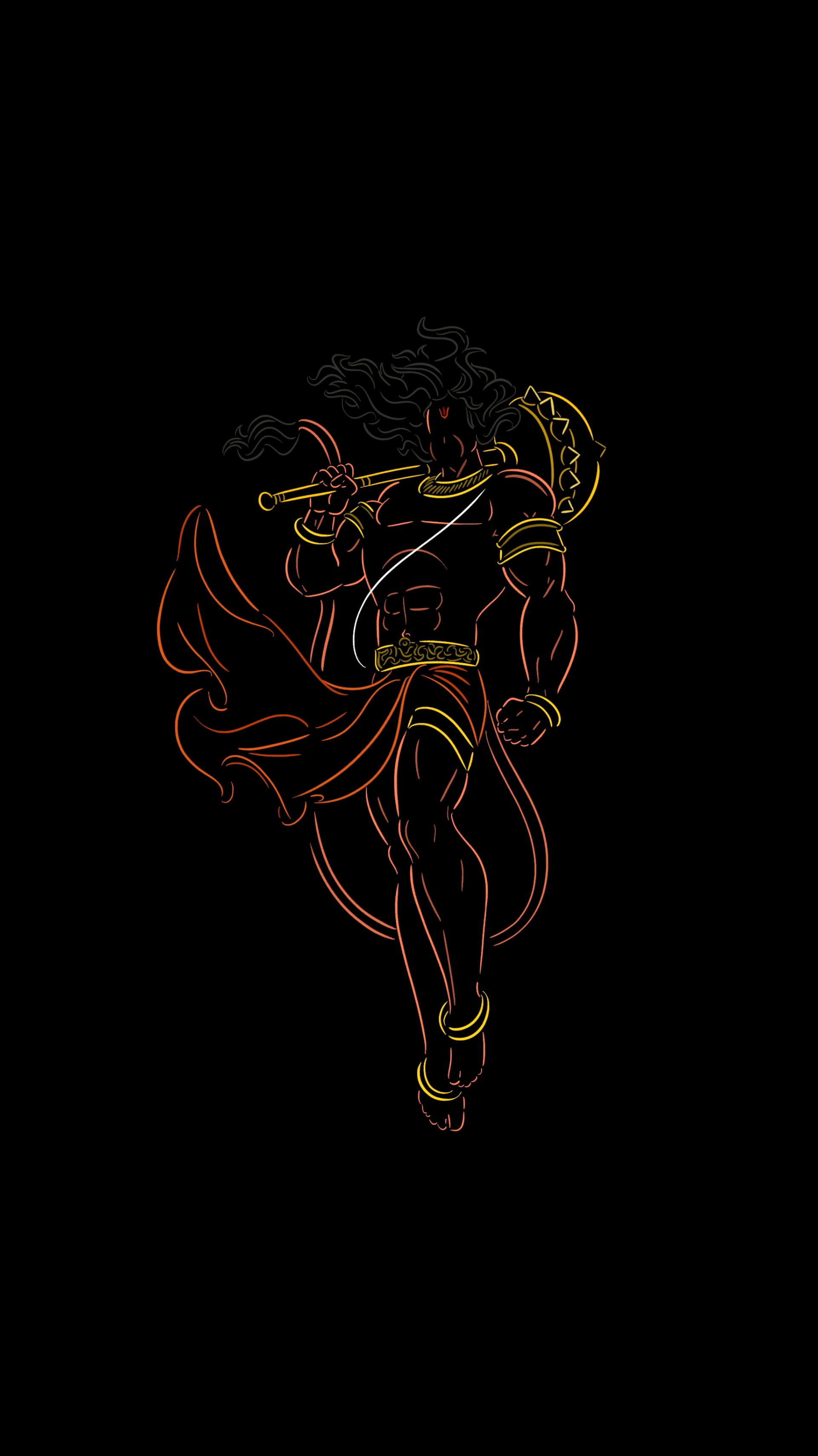 Happy Hanuman Jayanti. Made a minimal wallpaper of Lord Hanuman