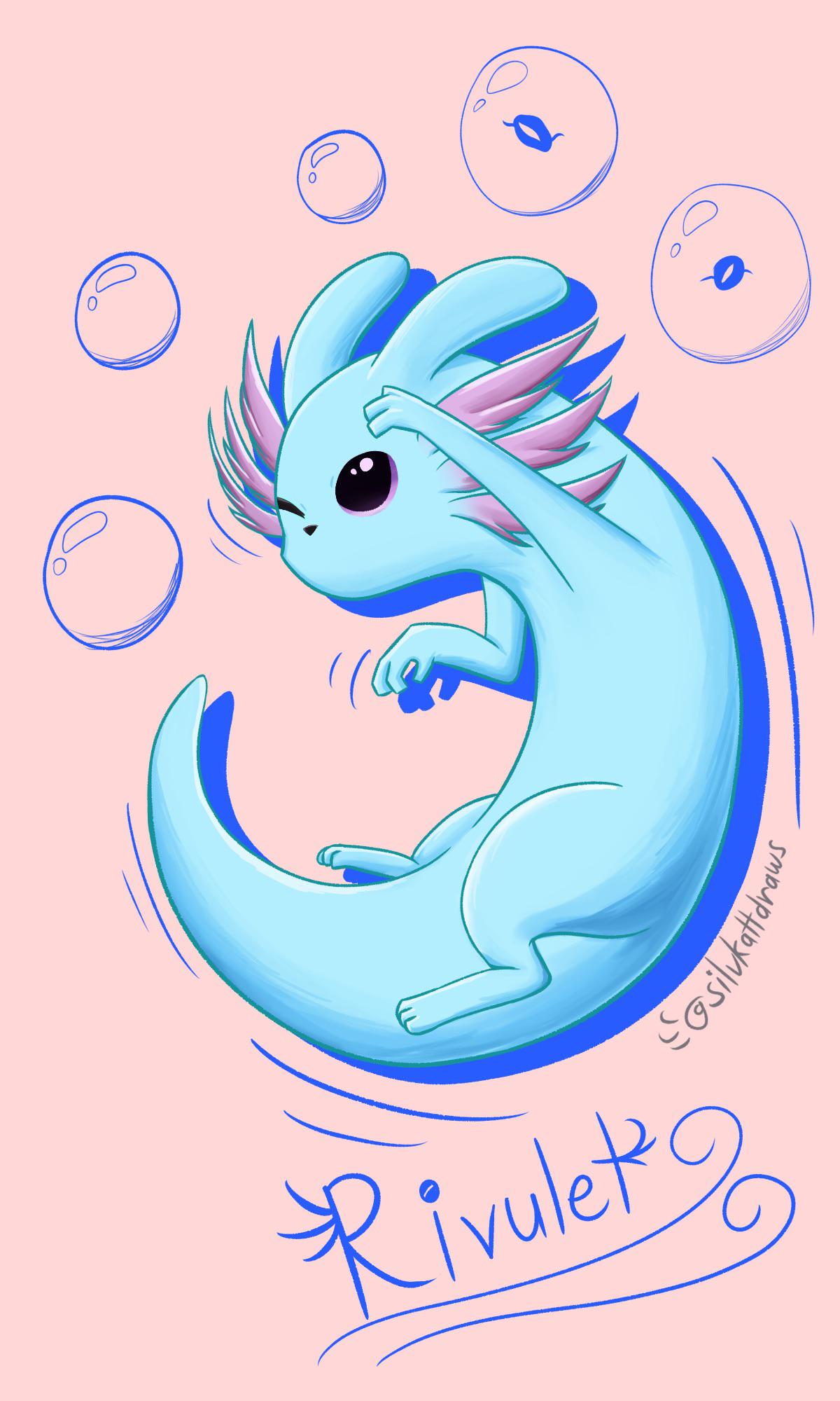 Crazy axolotl slugboi rivulet fanart i