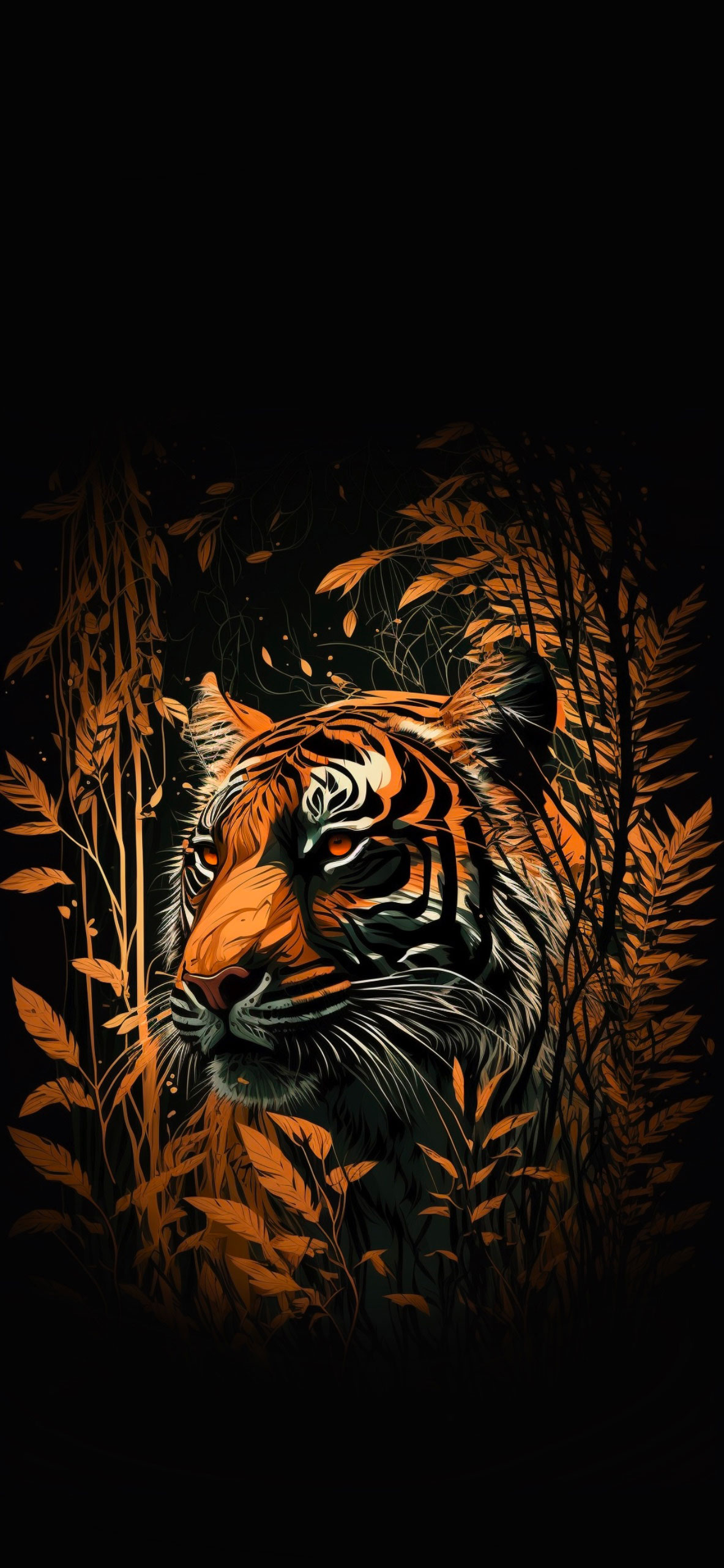 Tiger Aesthetic Black Wallpaper