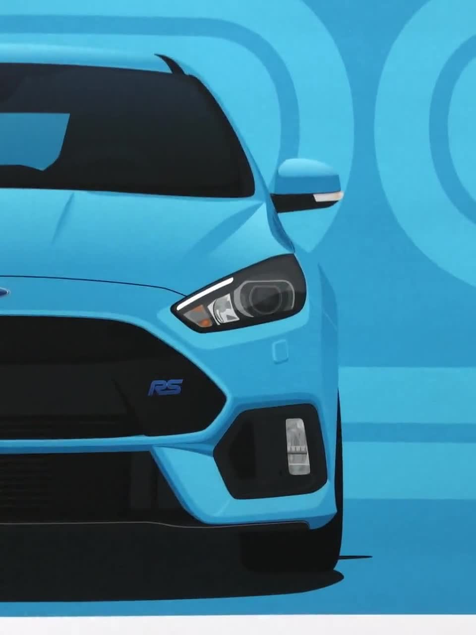 Ford Focus RS Mk3 Art Car Illustration