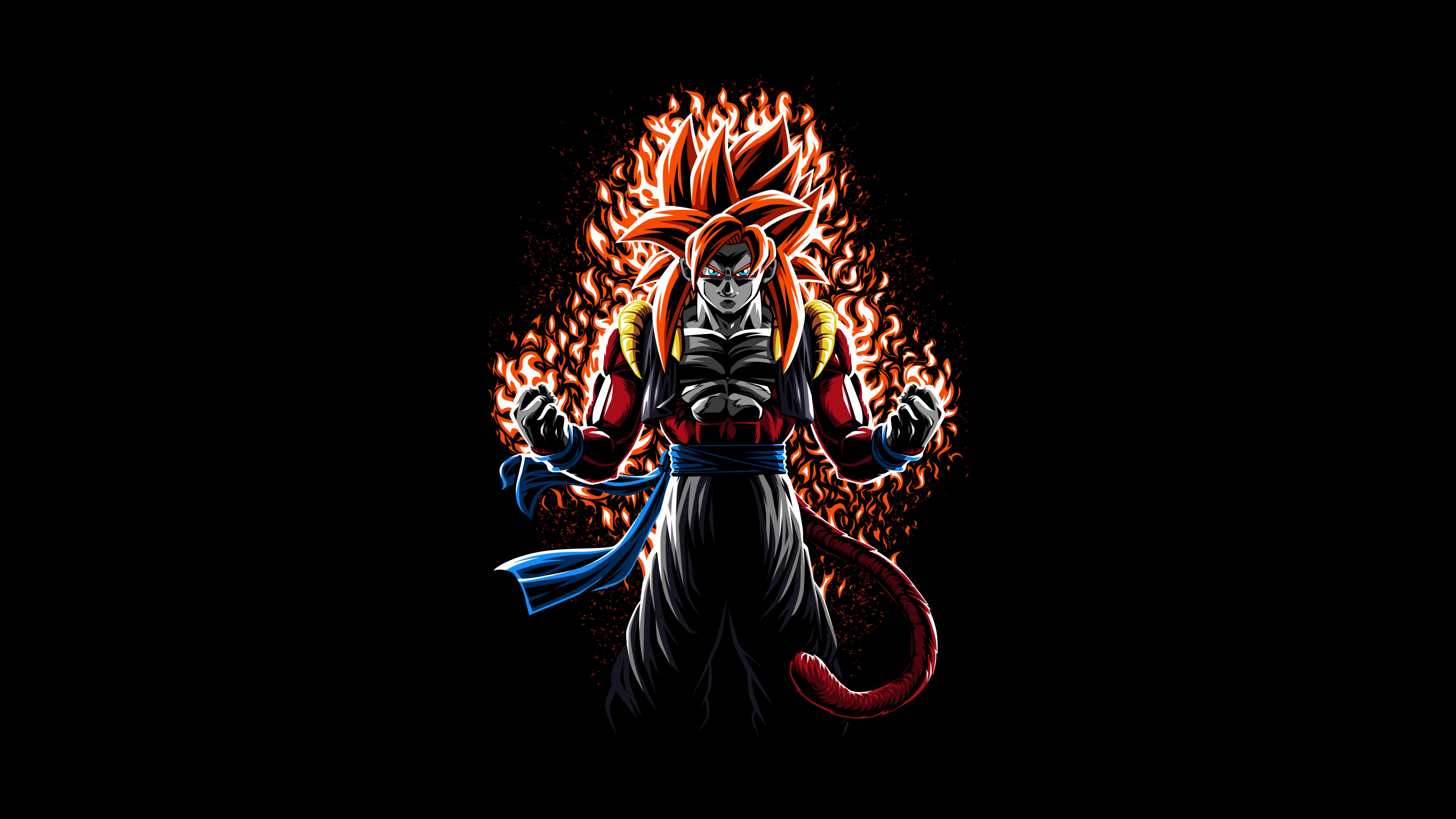 Goku Wallpaper 4K, Super Saiyan 4 Fusion