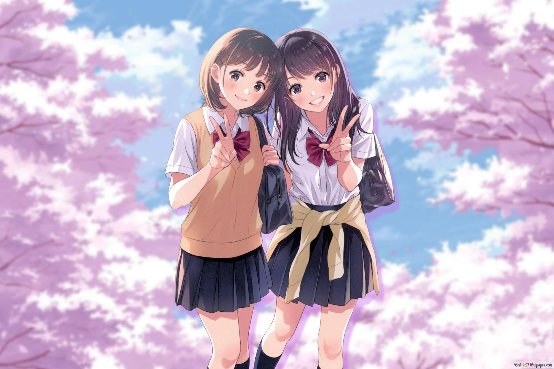 Two Anime Girls Best Friends Wallpapers - Wallpaper Cave