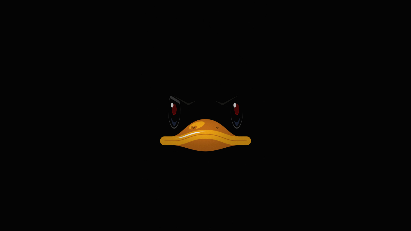 wallpaper 1366x768 duck, minimal, dark