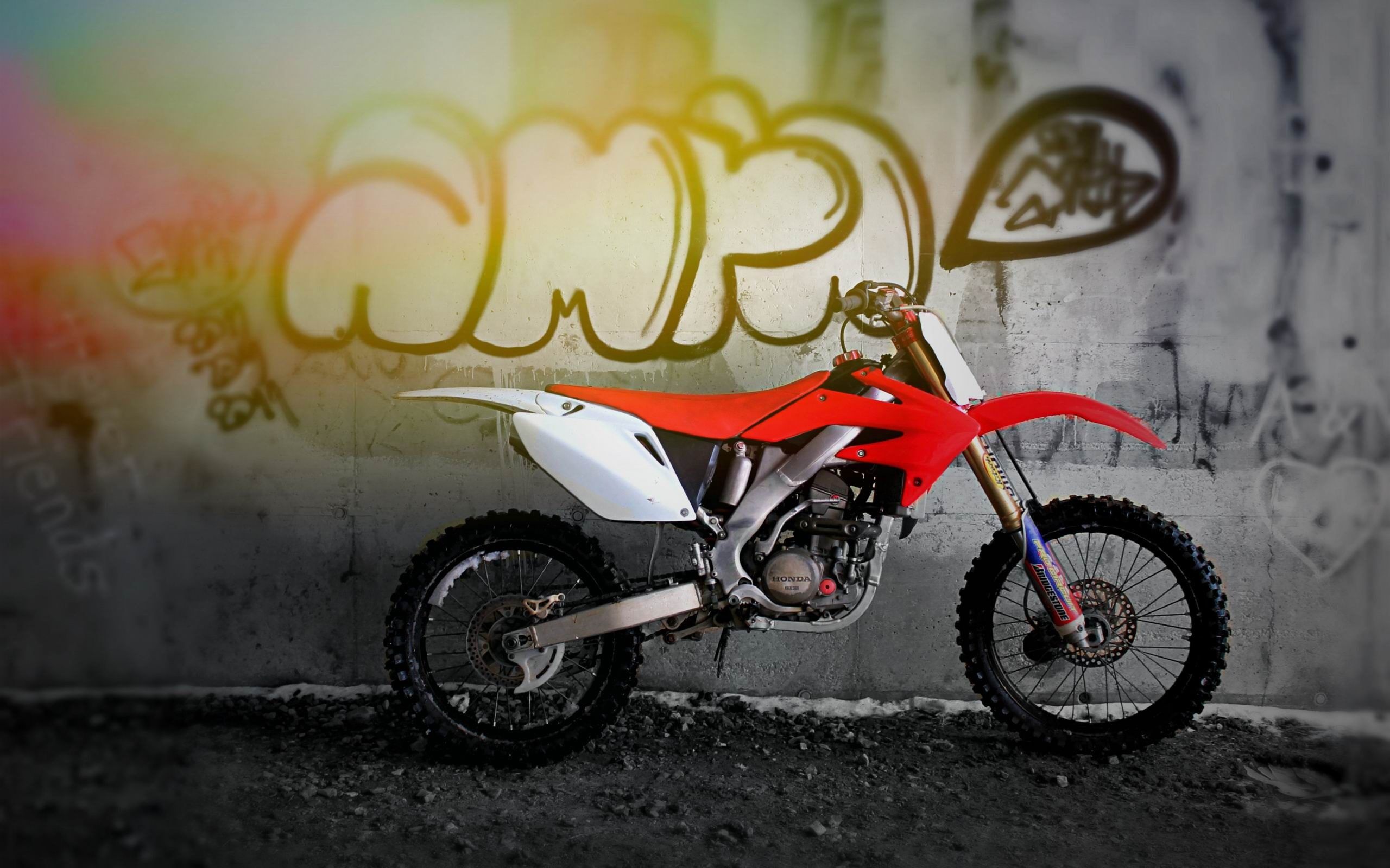 White and Red Honda CRF Motocross Dirt Bike