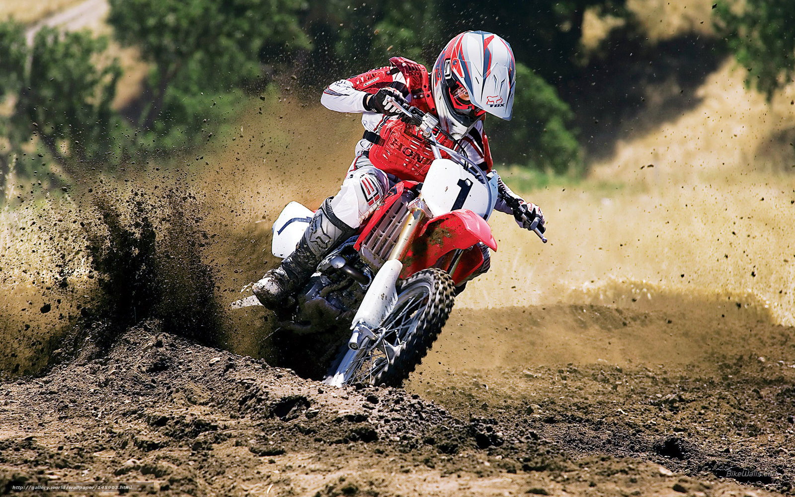 Download wallpaper Honda, Motocross