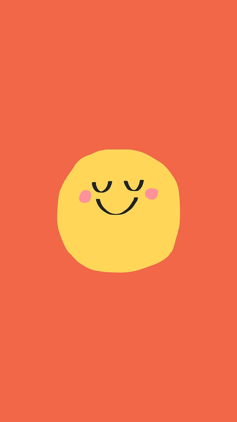 Red background cute smiley face. Free