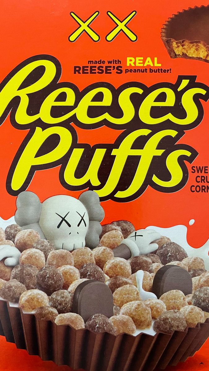Reese's Puffs X Kaws Phone Wallpaper