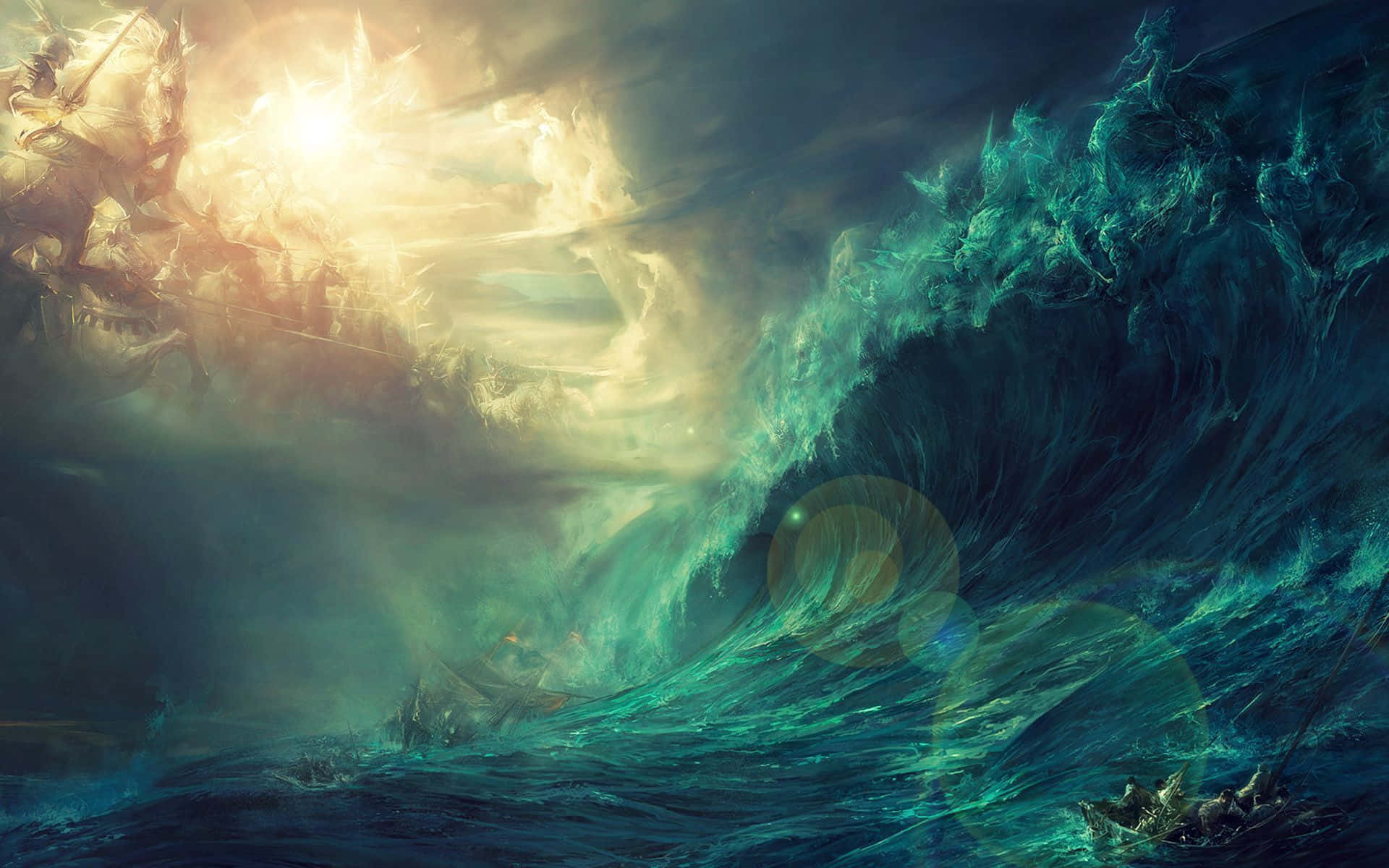 Download Awestruck by the majesty of the ocean storm. Wallpaper