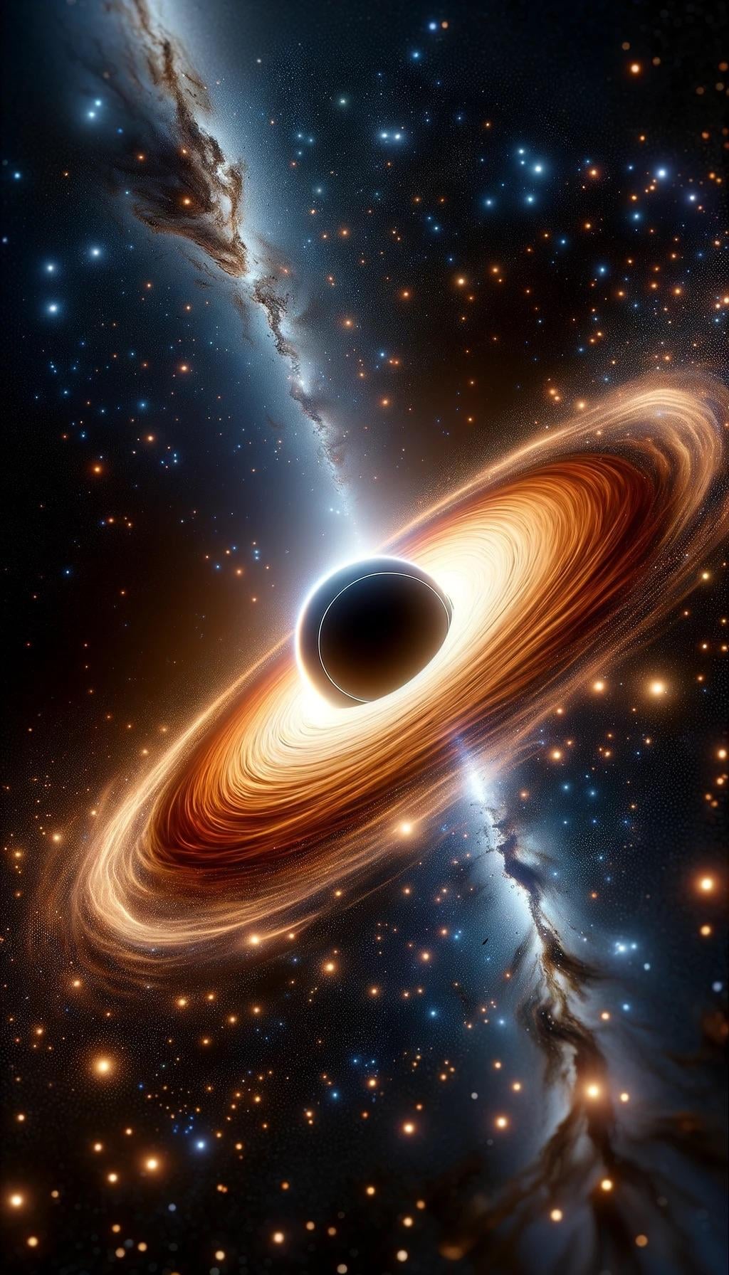 4K black hole eating stars 1080 x 2340