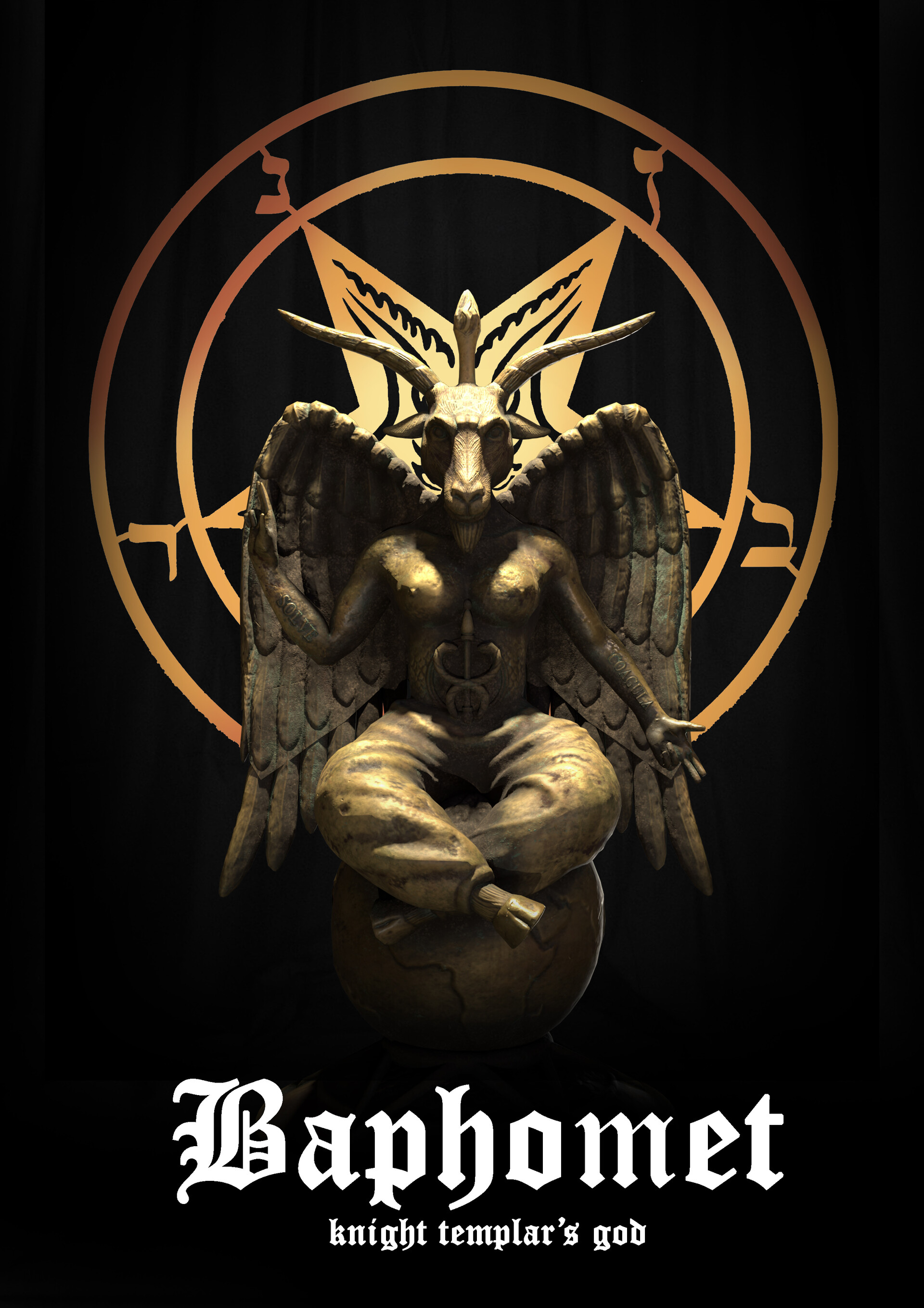 Brass Baphomet Statue