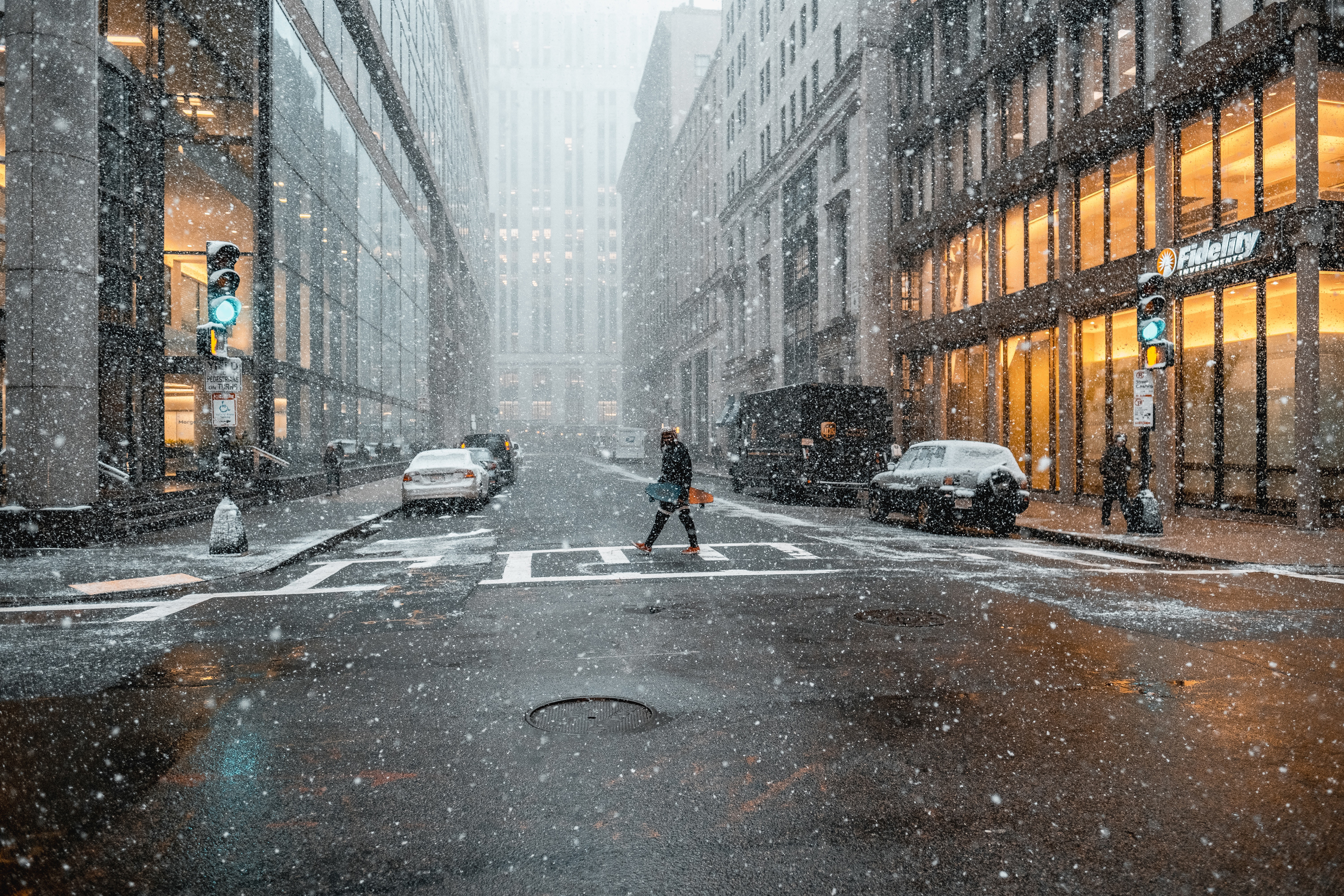 Person Street Snow 4k Wallpaper, HD