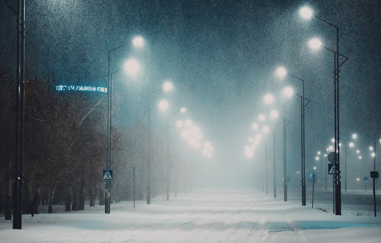 Street Snow Fog