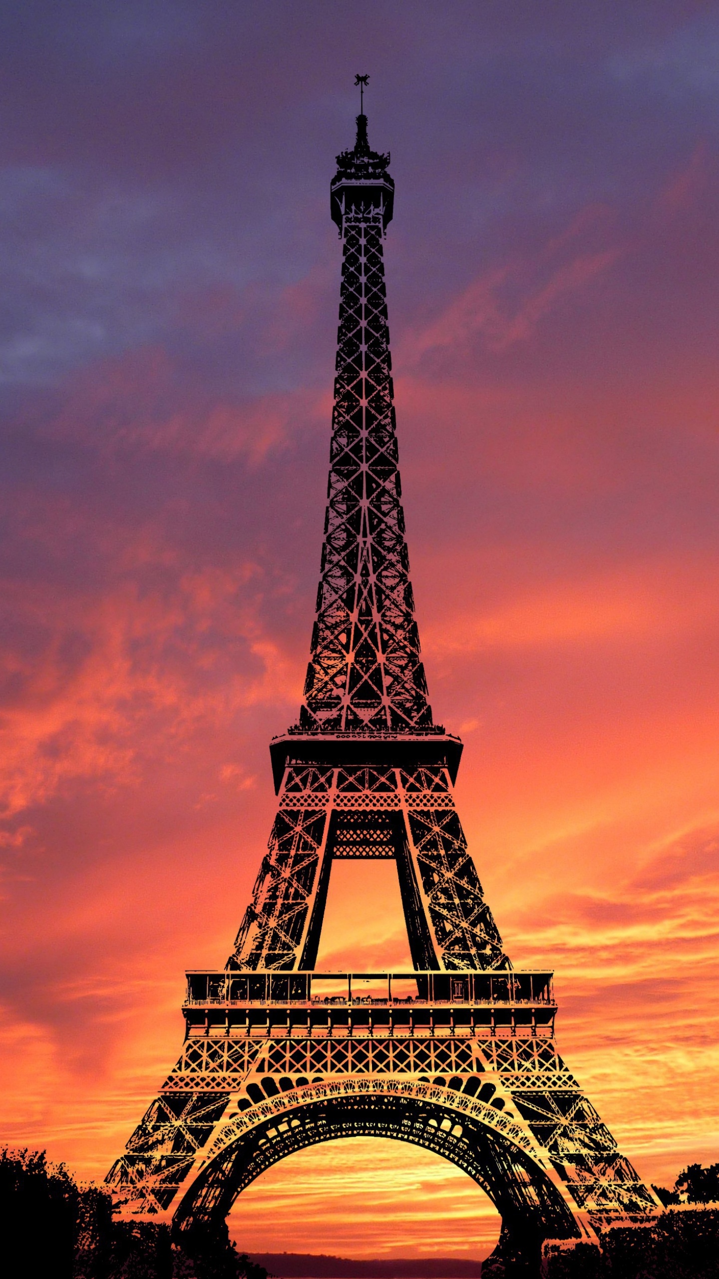 Eiffel Tower Wallpaper 4K, Sunset