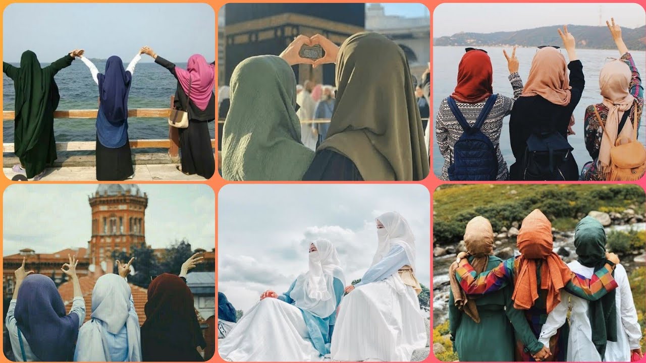 best friends hijab dpz for girls 2021