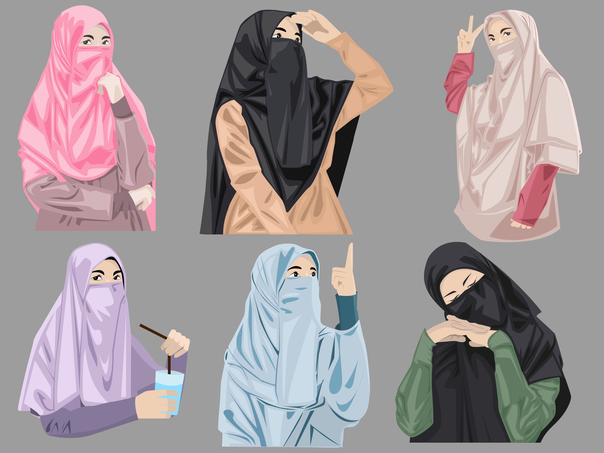 Muslim Girls Clipart, Muslim Woman Svg