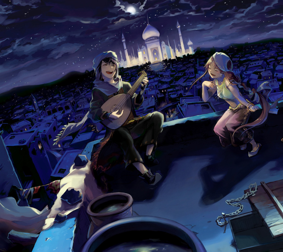 Download wallpaper roof, night, tale