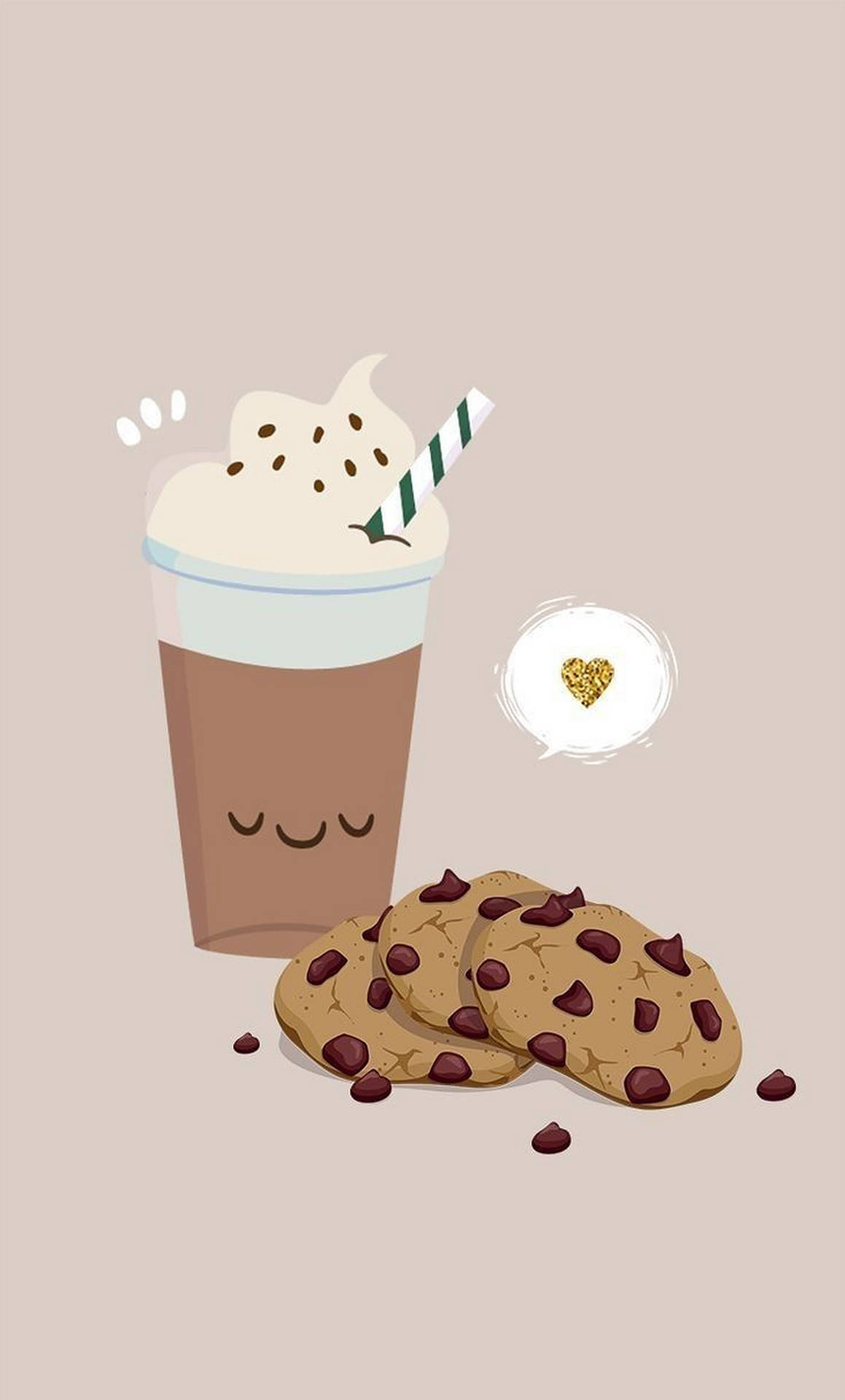 Milkshake Cookie iPhone Art Wallpaper