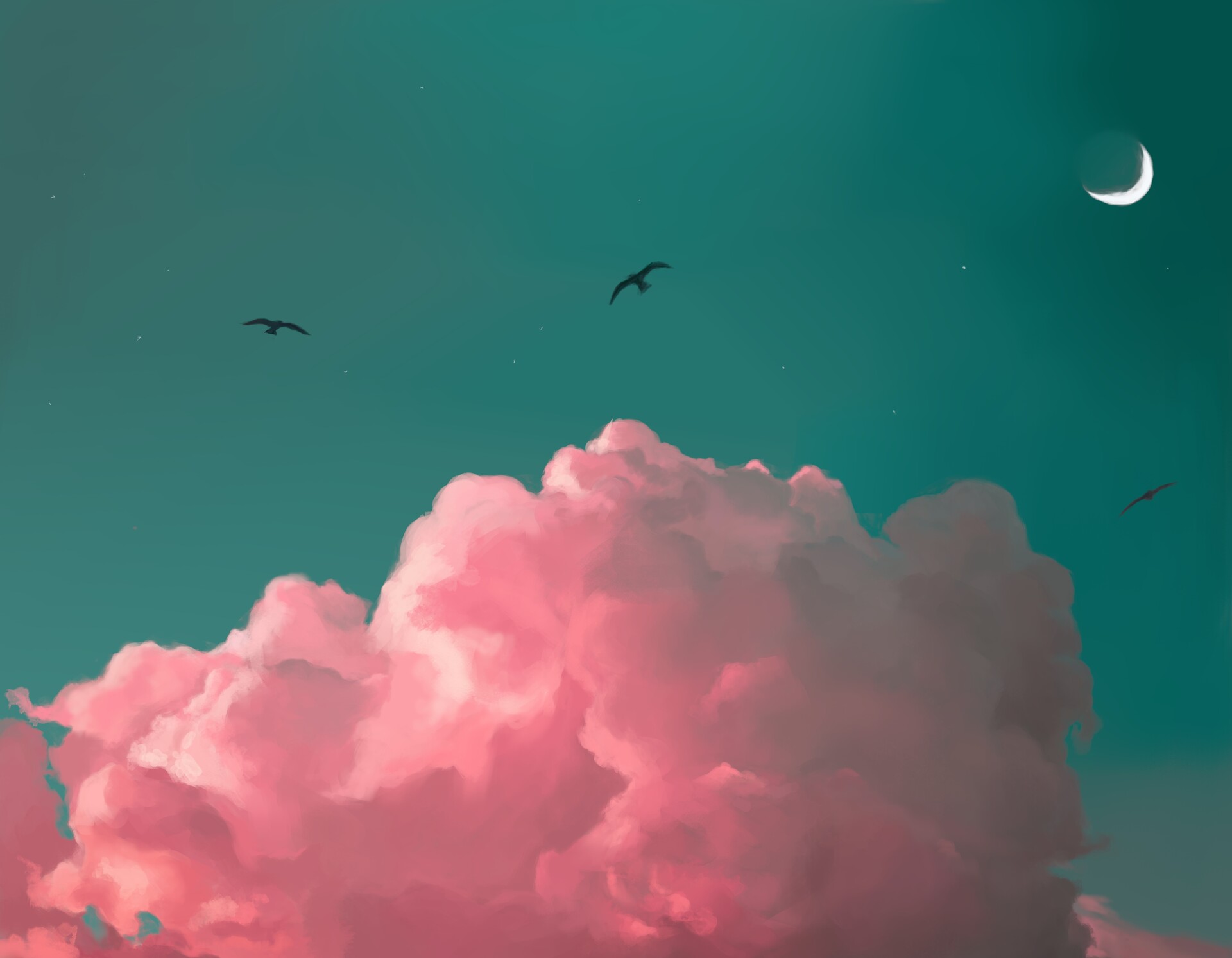 Cotton candy clouds