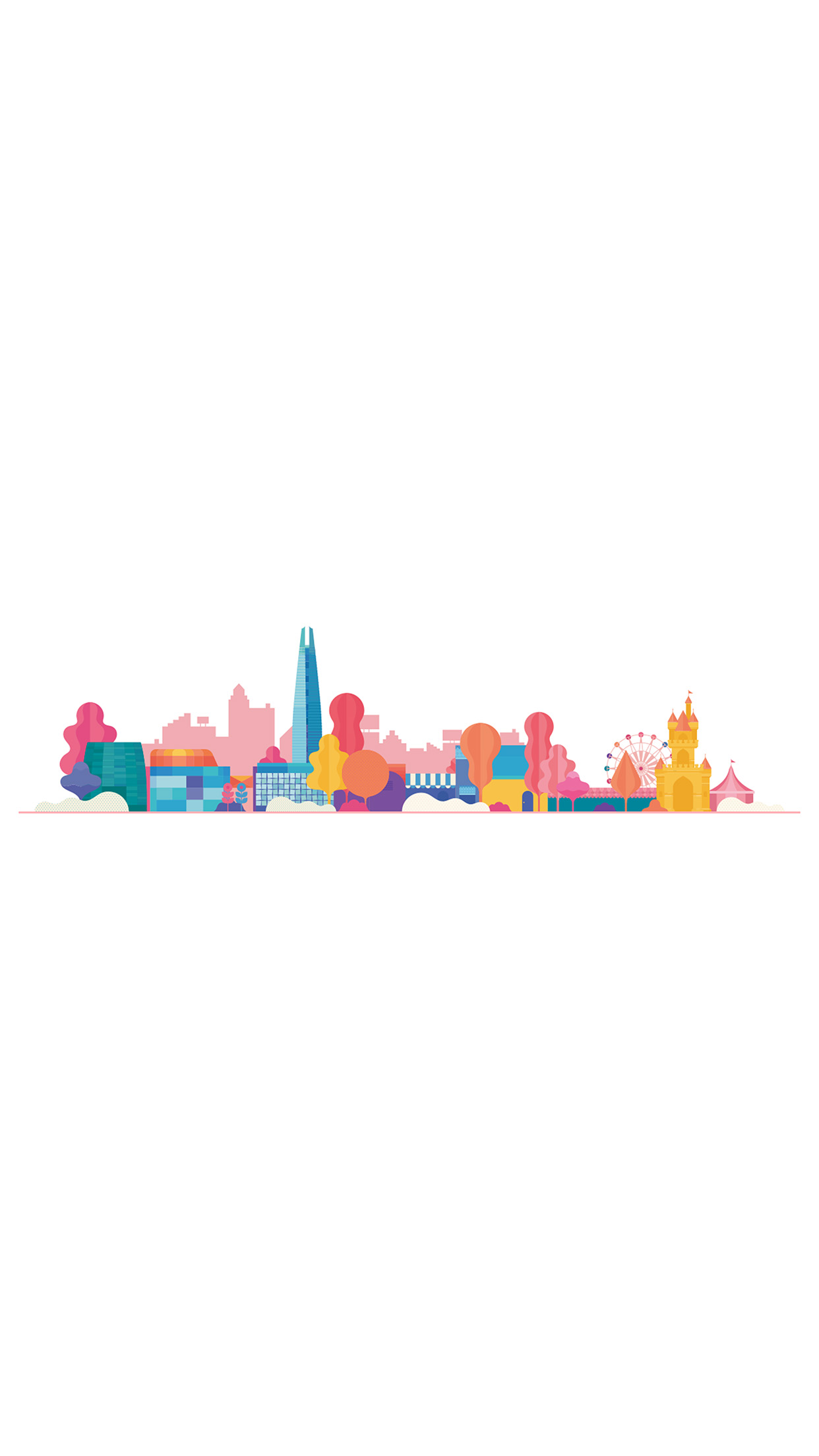 City Cute White Illustration Art