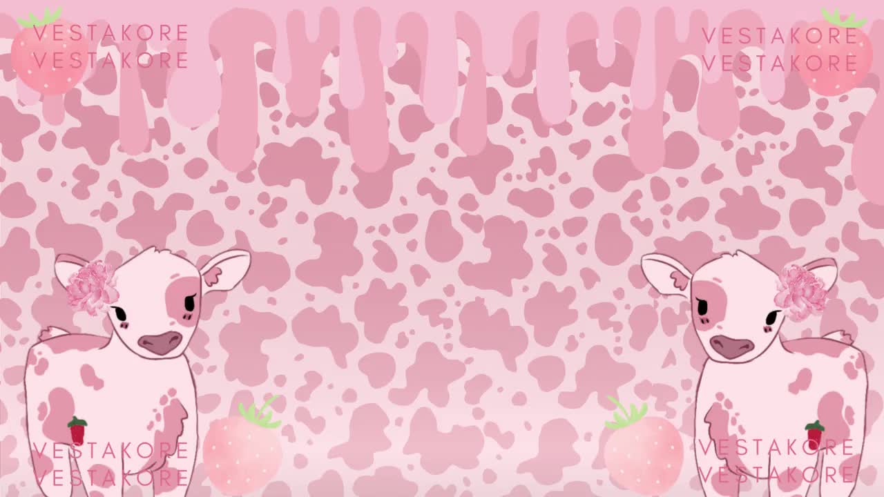 Strawberry Cow Wallpaper Pink Wallpaper