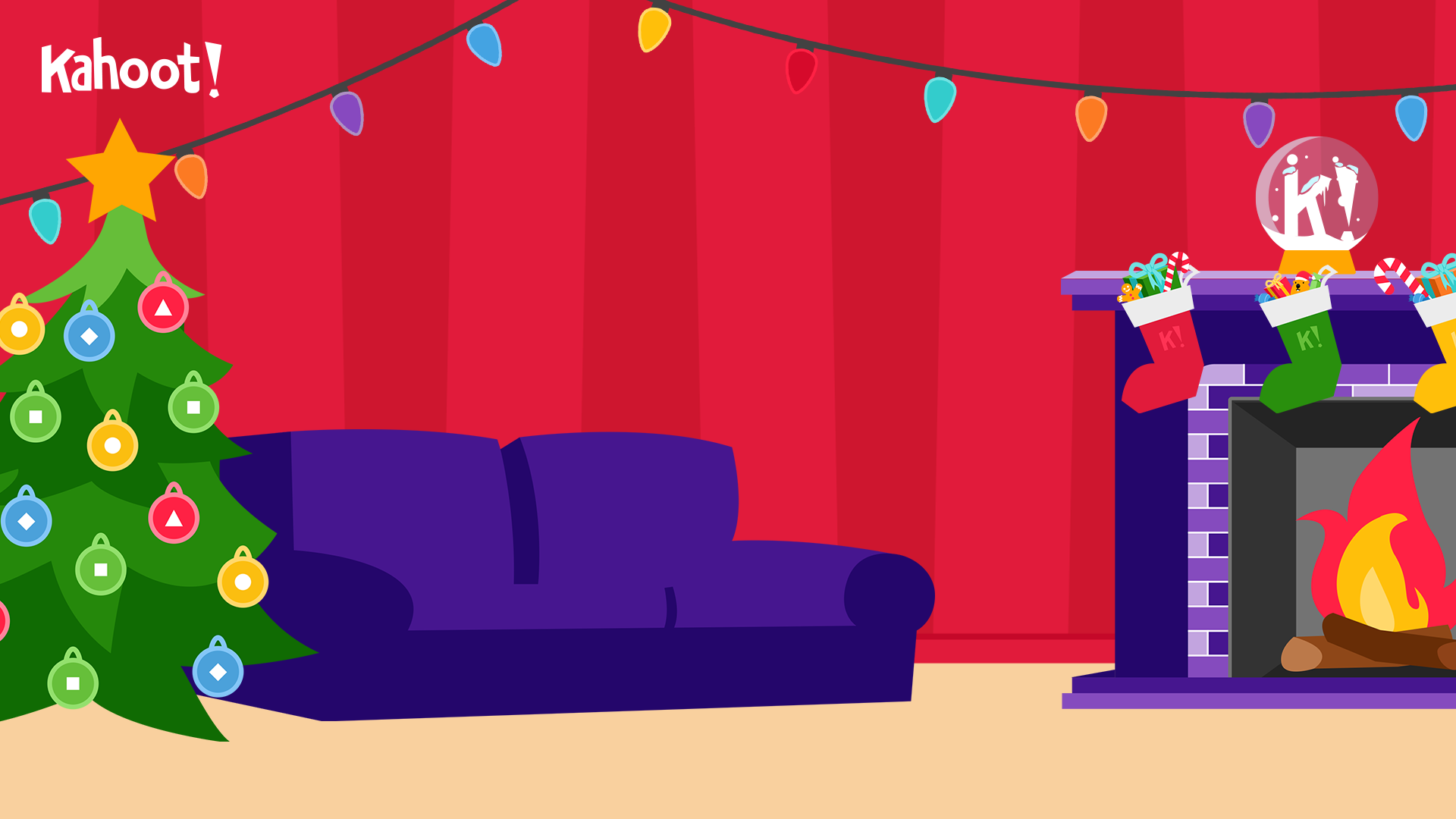 Festive virtual background for video