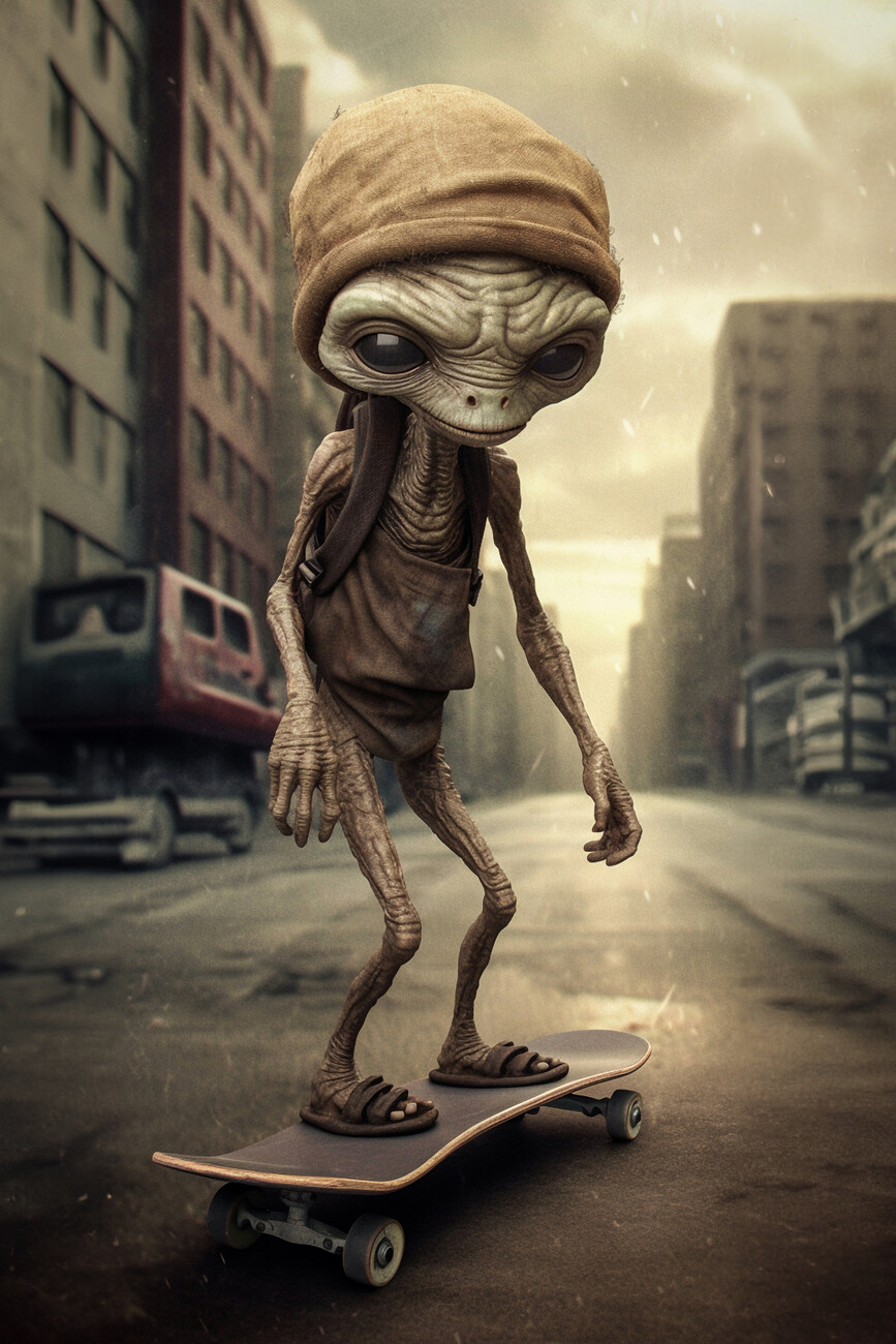 Alien Invasion on Wheels Wall Mural