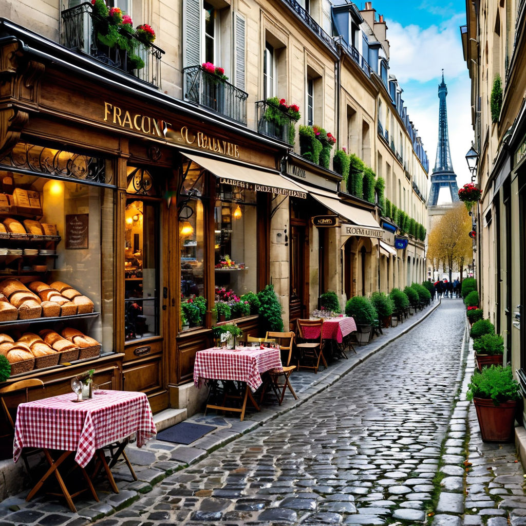 cute french caffee on the street