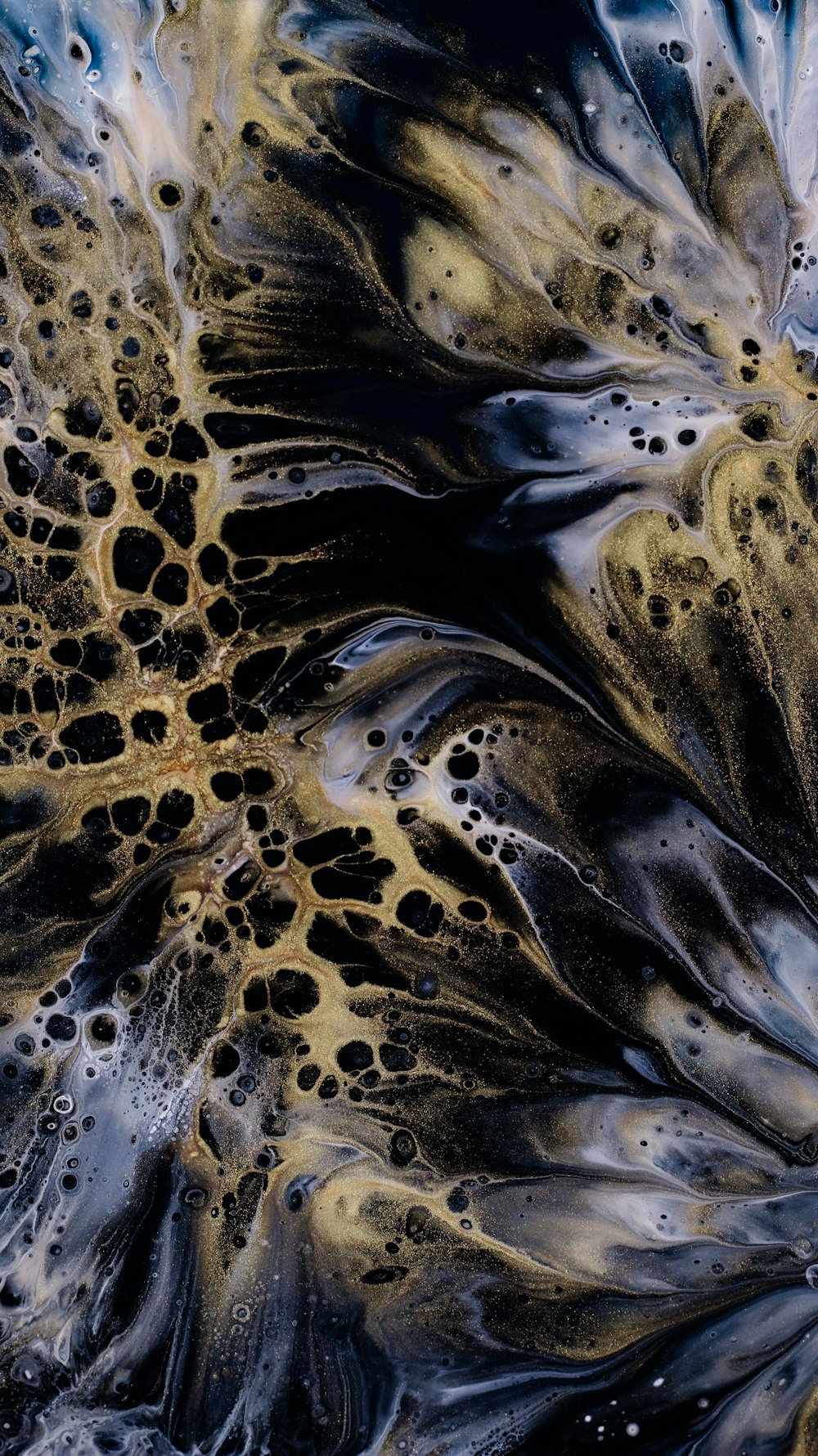 black and gold abstract painting