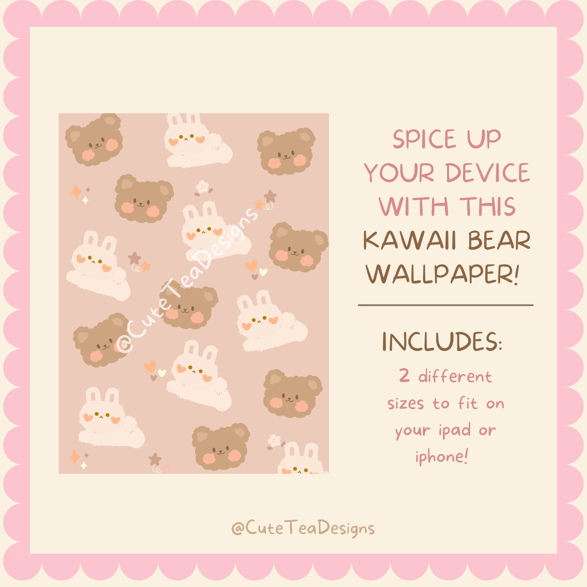 Kawaii Bear Wallpaper for iPhones