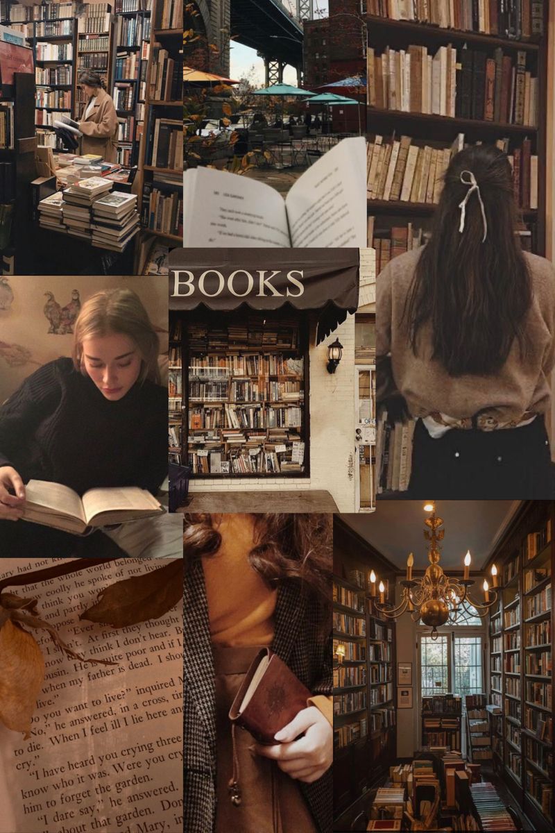 Brown aesthetic, Aesthetic collage, Books