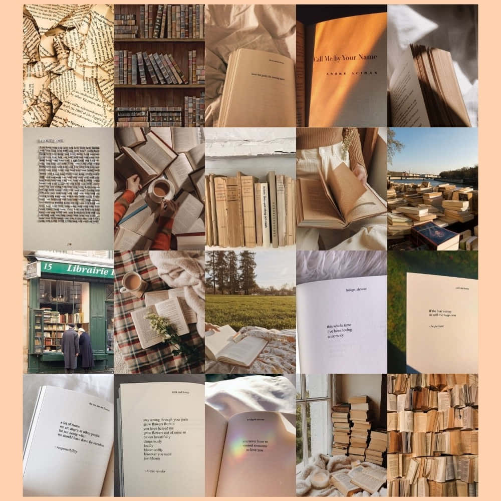 Download A Collage Of Photo Of Books