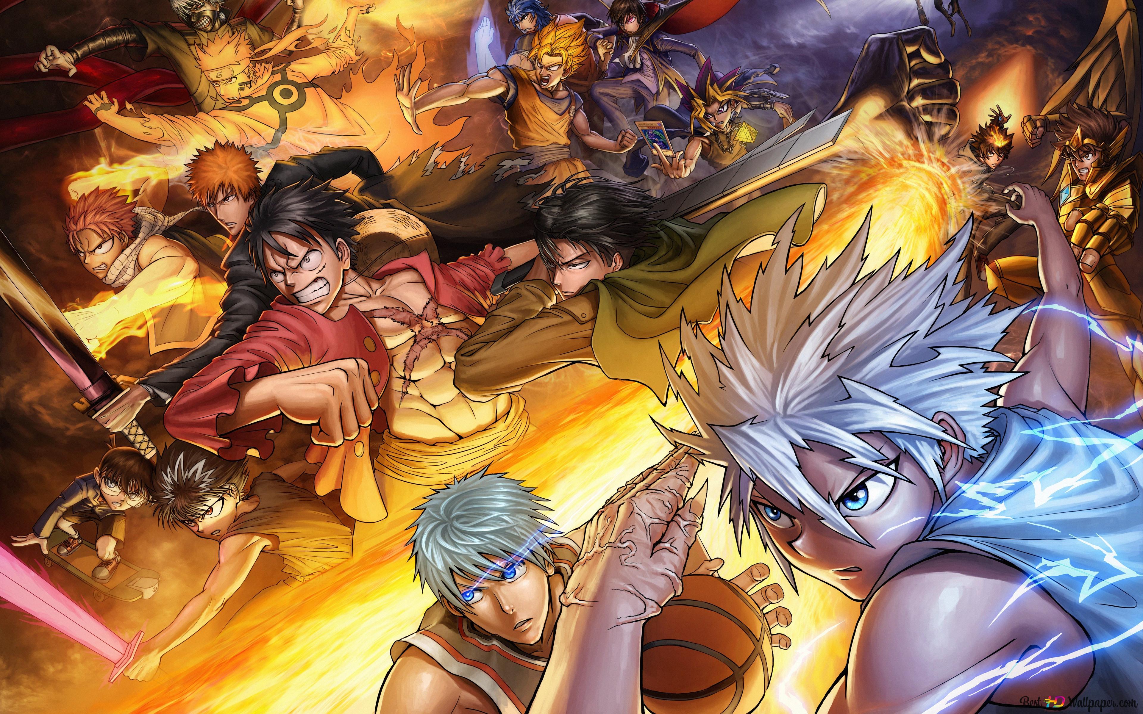 Popular anime fight together 4K