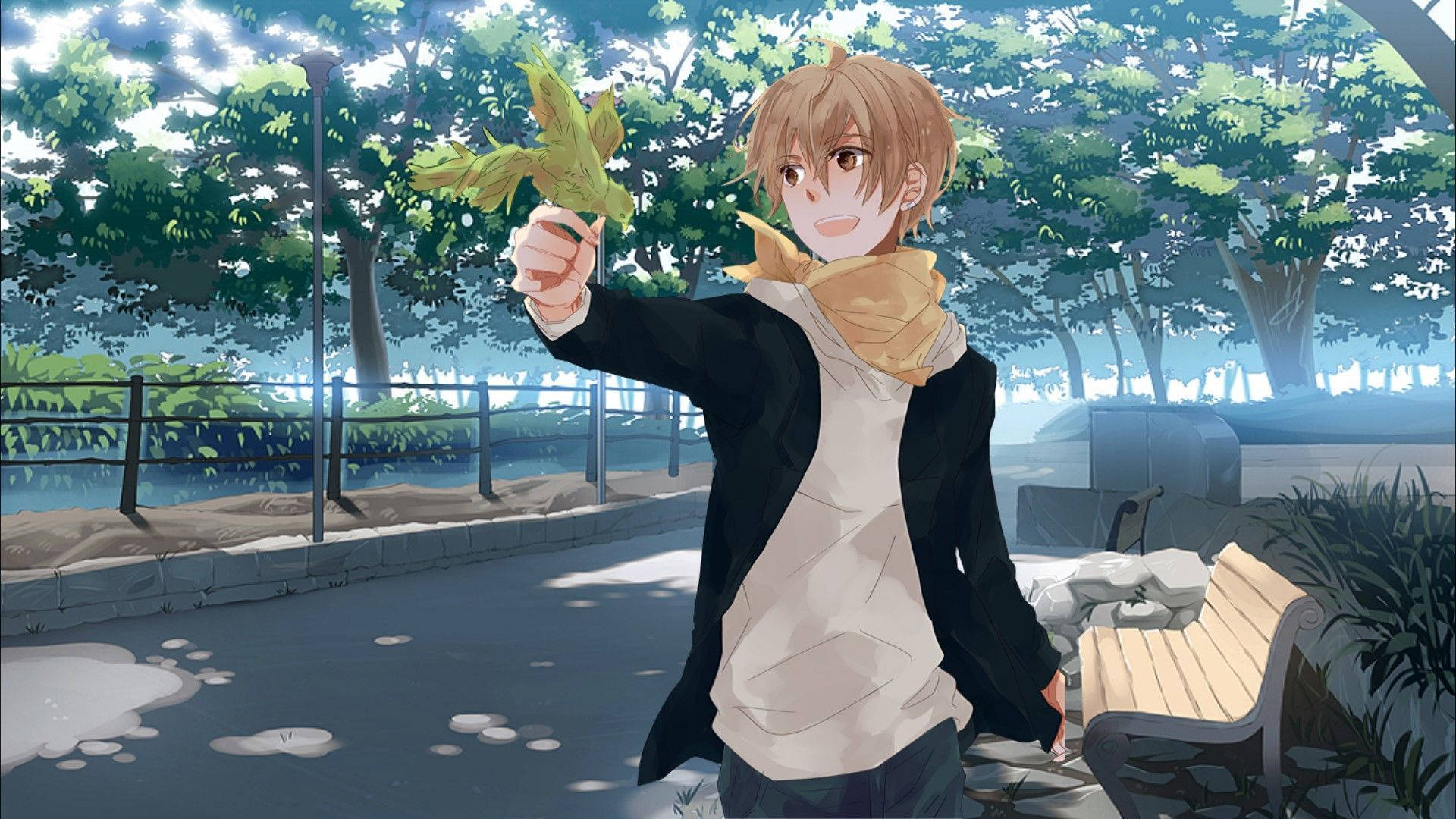 Download free Cute Anime Boy With Bird