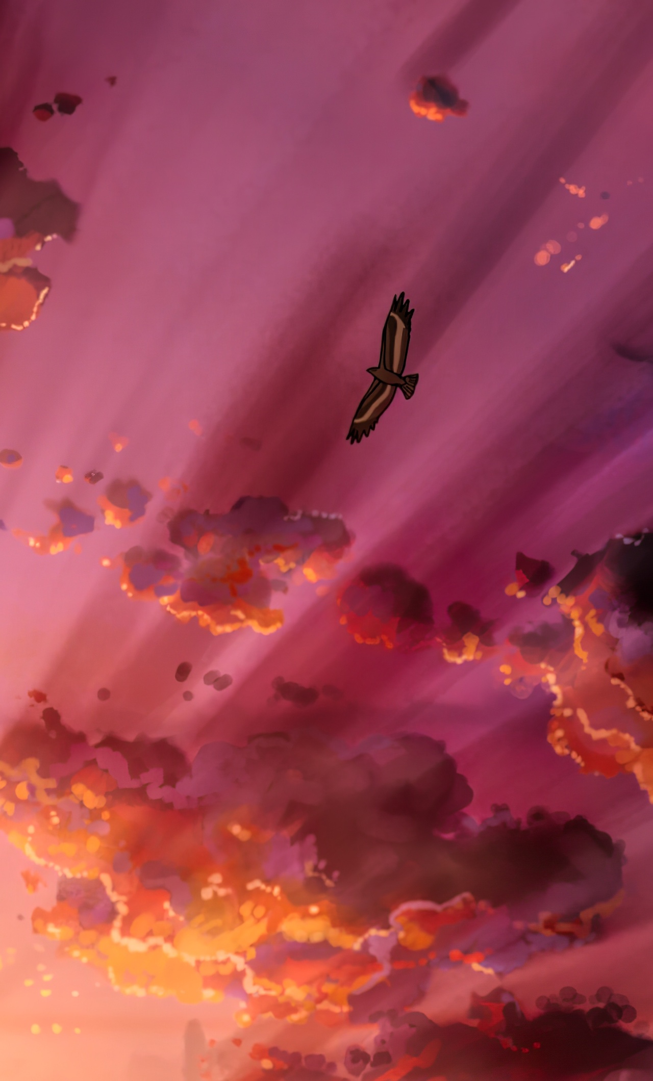 Anime Bird Sky Scenery 8k