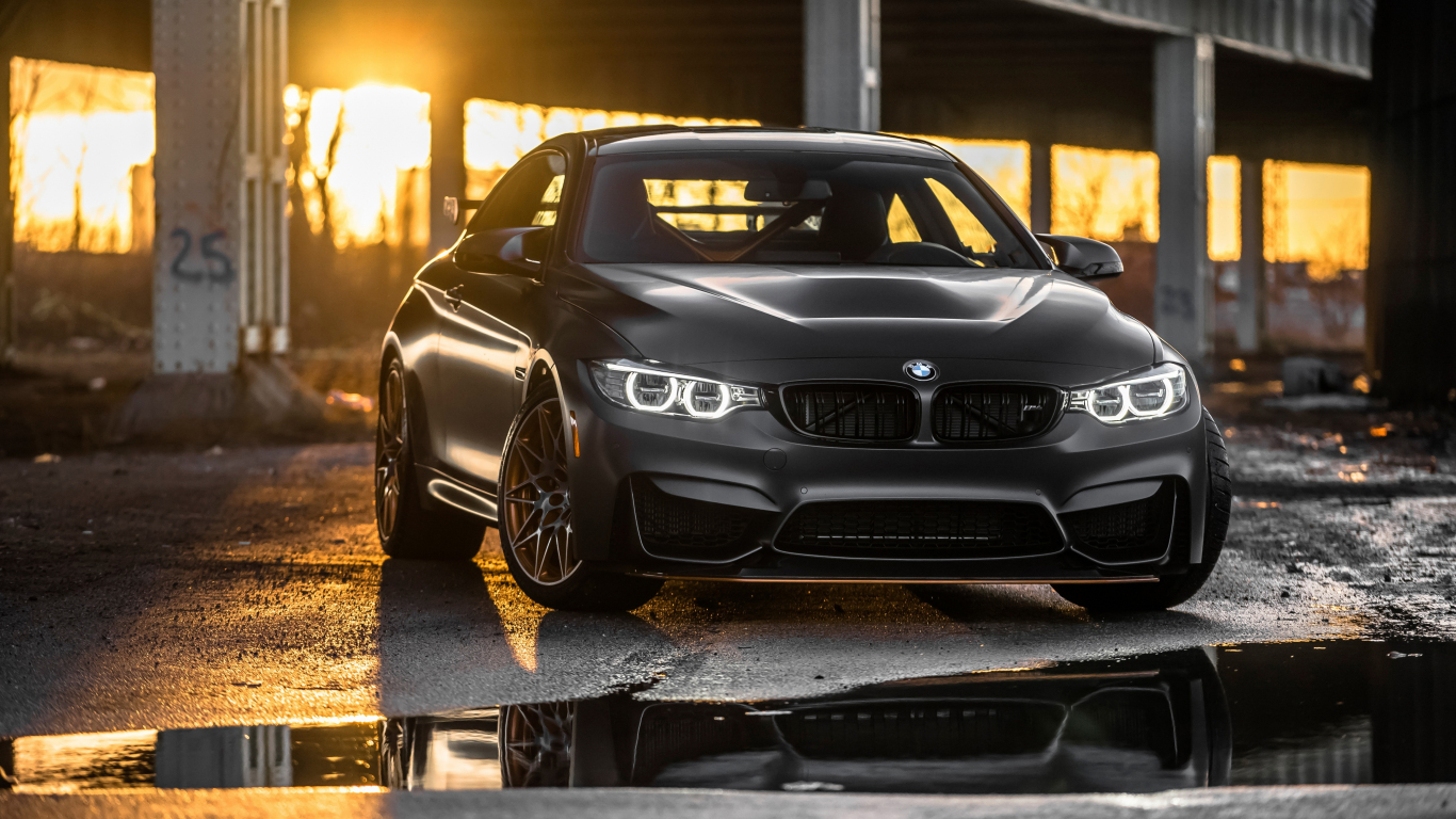 wallpaper 1366x768 bmw m4 gts, black