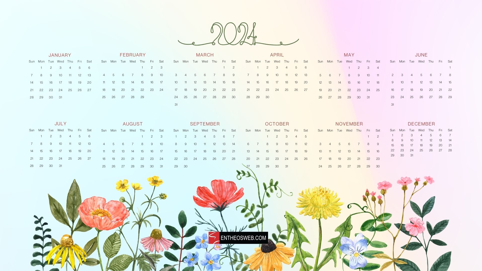 2024 Calendar Desktop Wallpaper