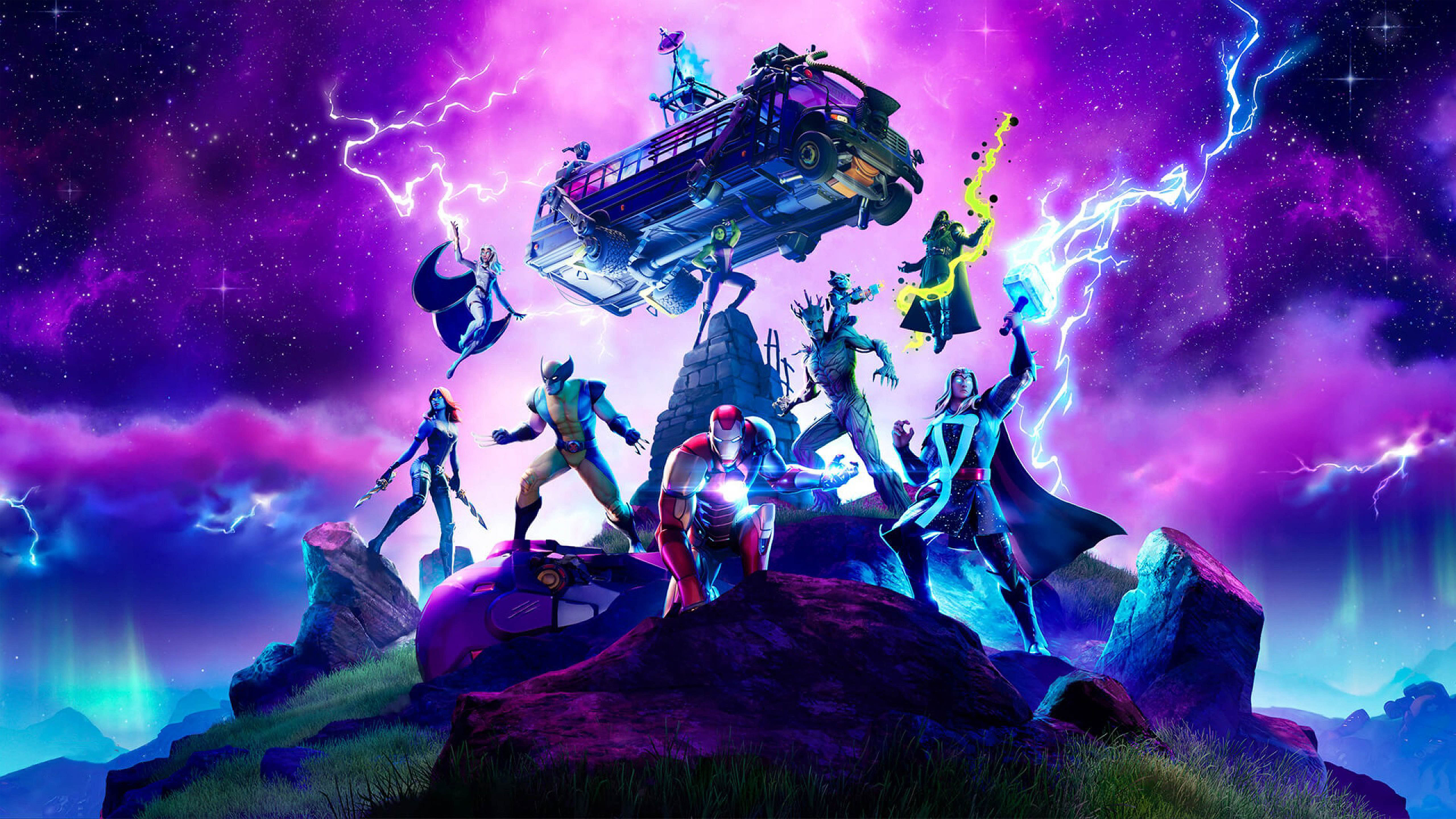 Fortnite Marvel 4K Wallpaper For PC