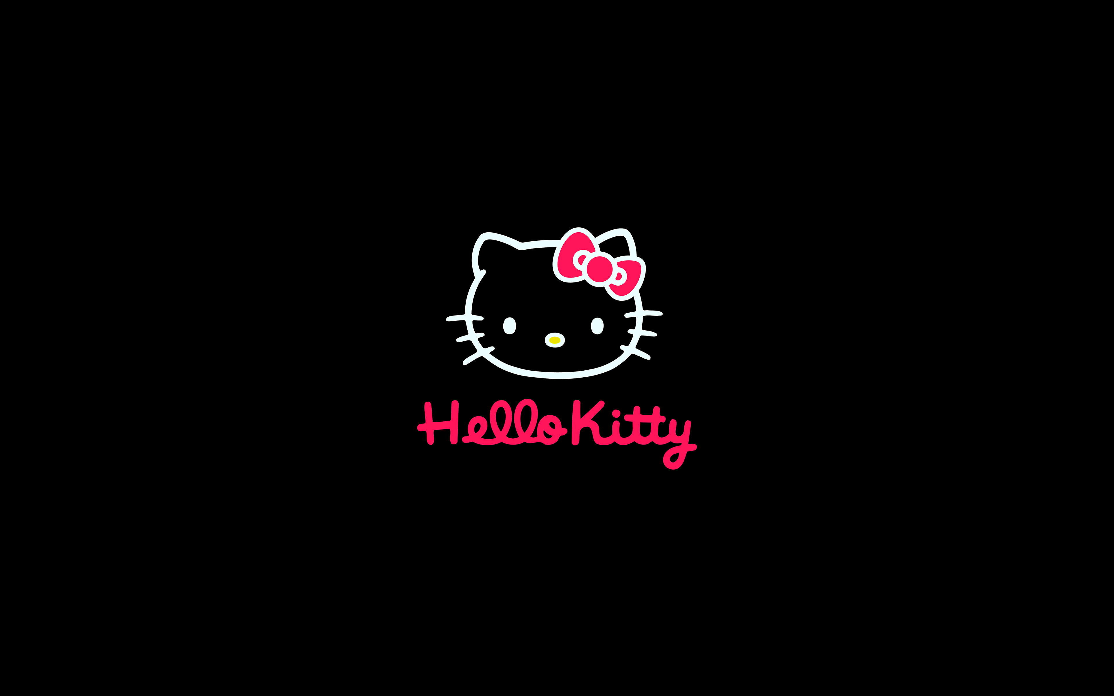 Hello Kitty Logo Art Cute Dark
