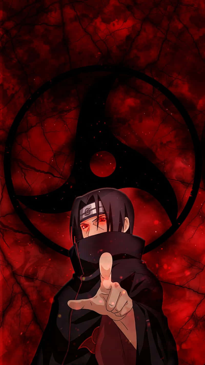 Download Itachi Mangekyou Sharingan Pointing Glowing Eyes Wallpaper