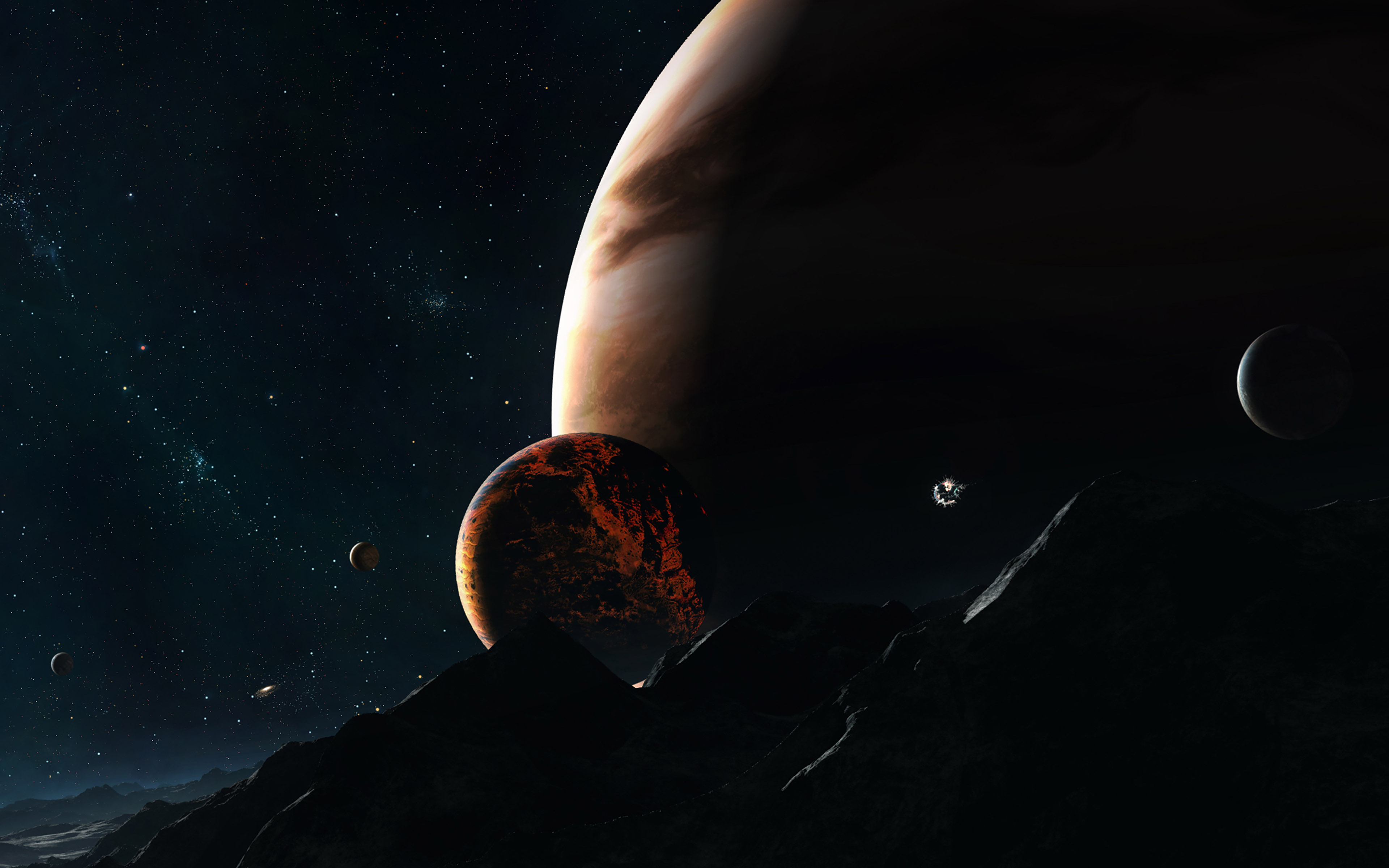 Dark Blue Space World Sky Planet