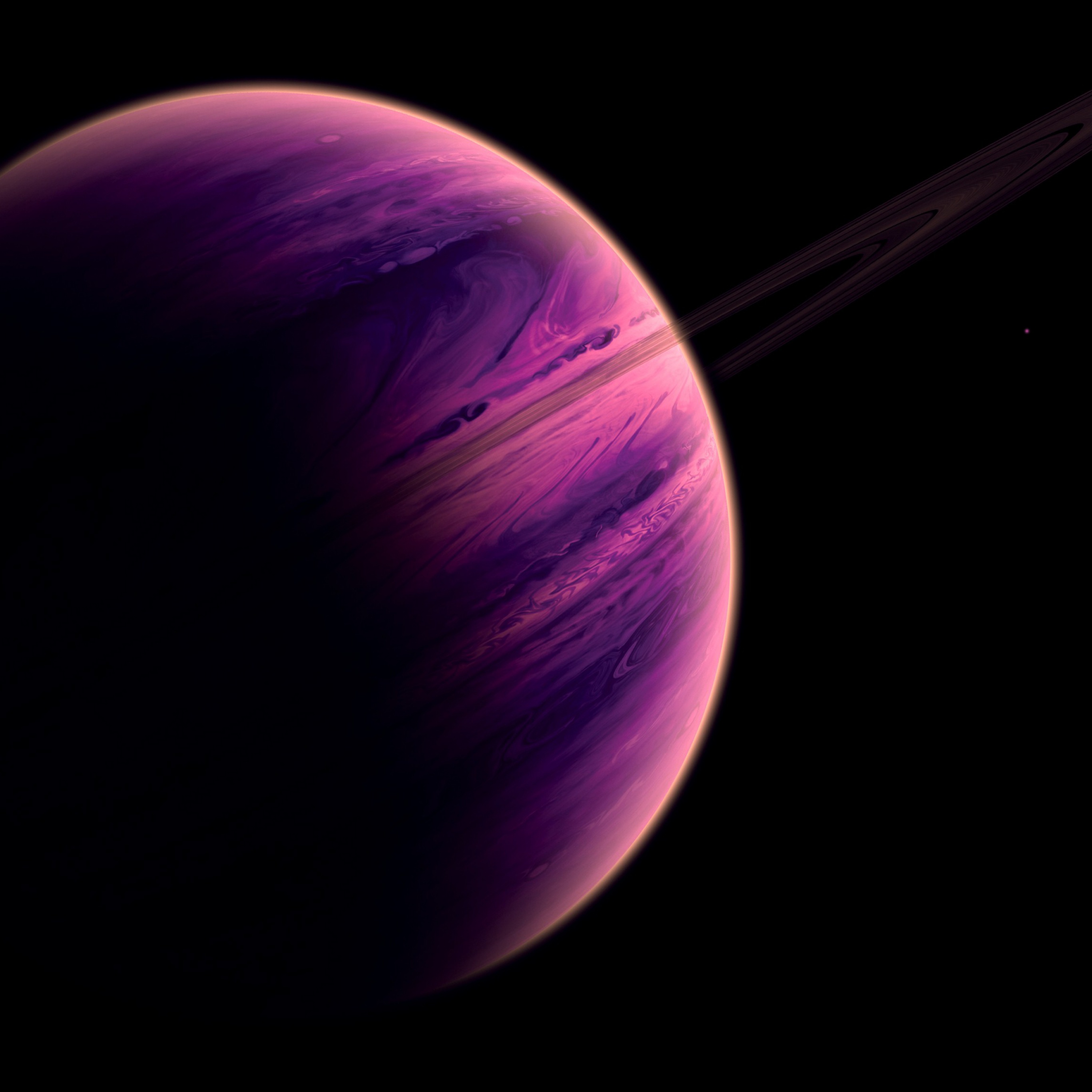 Purple Planet Wallpaper 4K, Dark