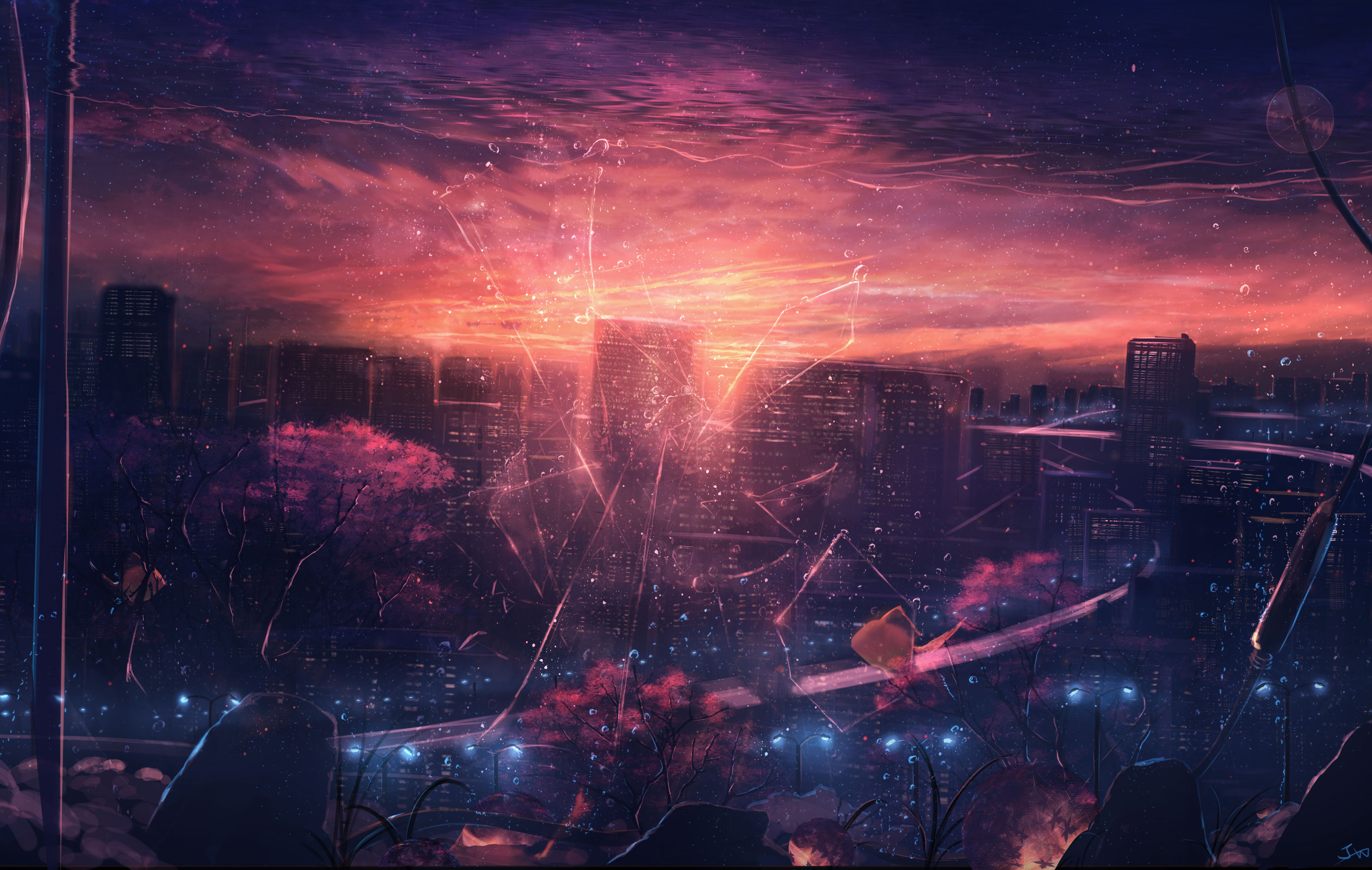HD desktop wallpaper: Anime, City