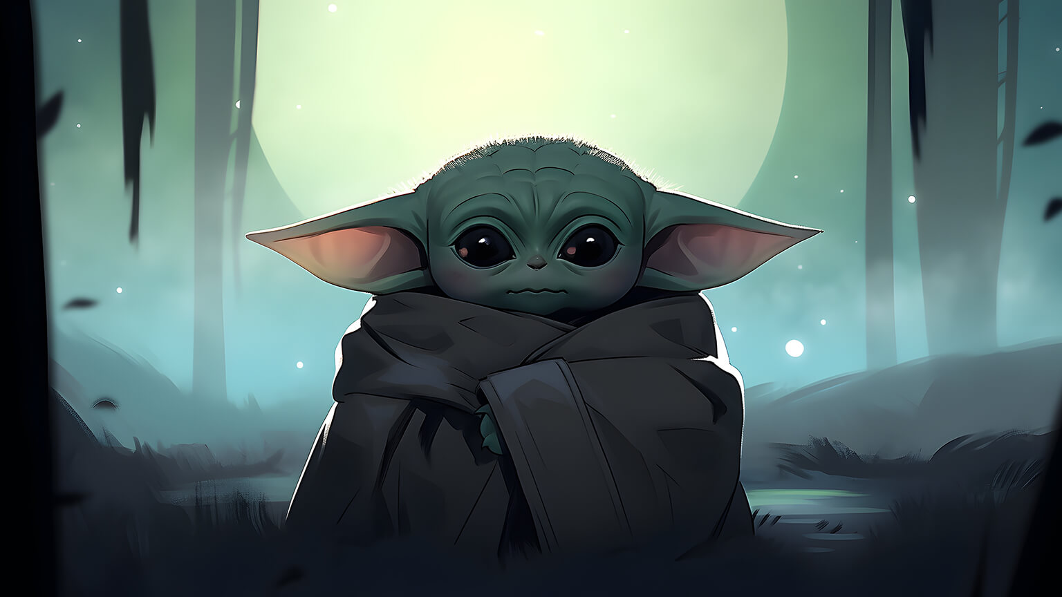 Sad Baby Yoda Desktop Wallpaper
