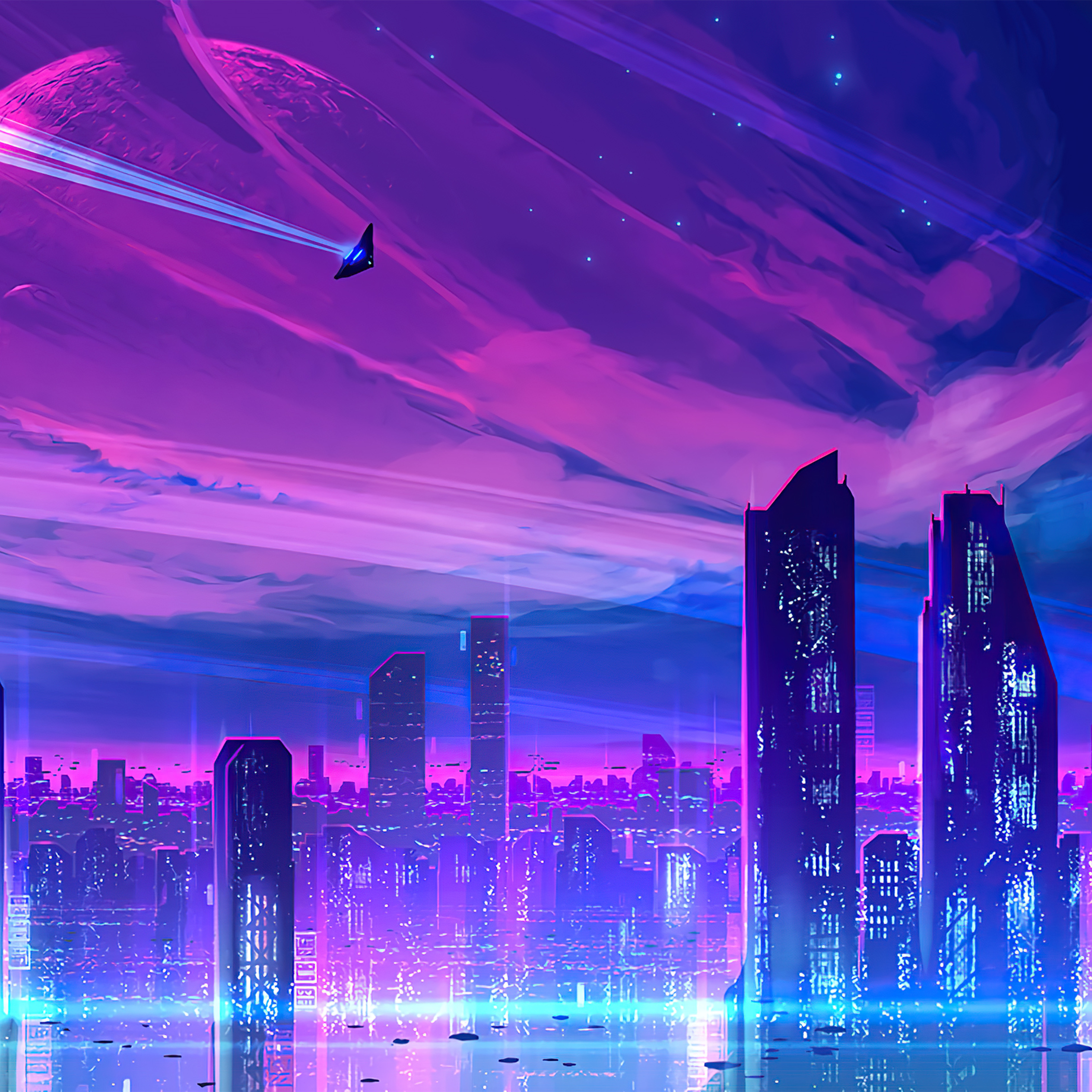 A Neon City iPad Pro Retina