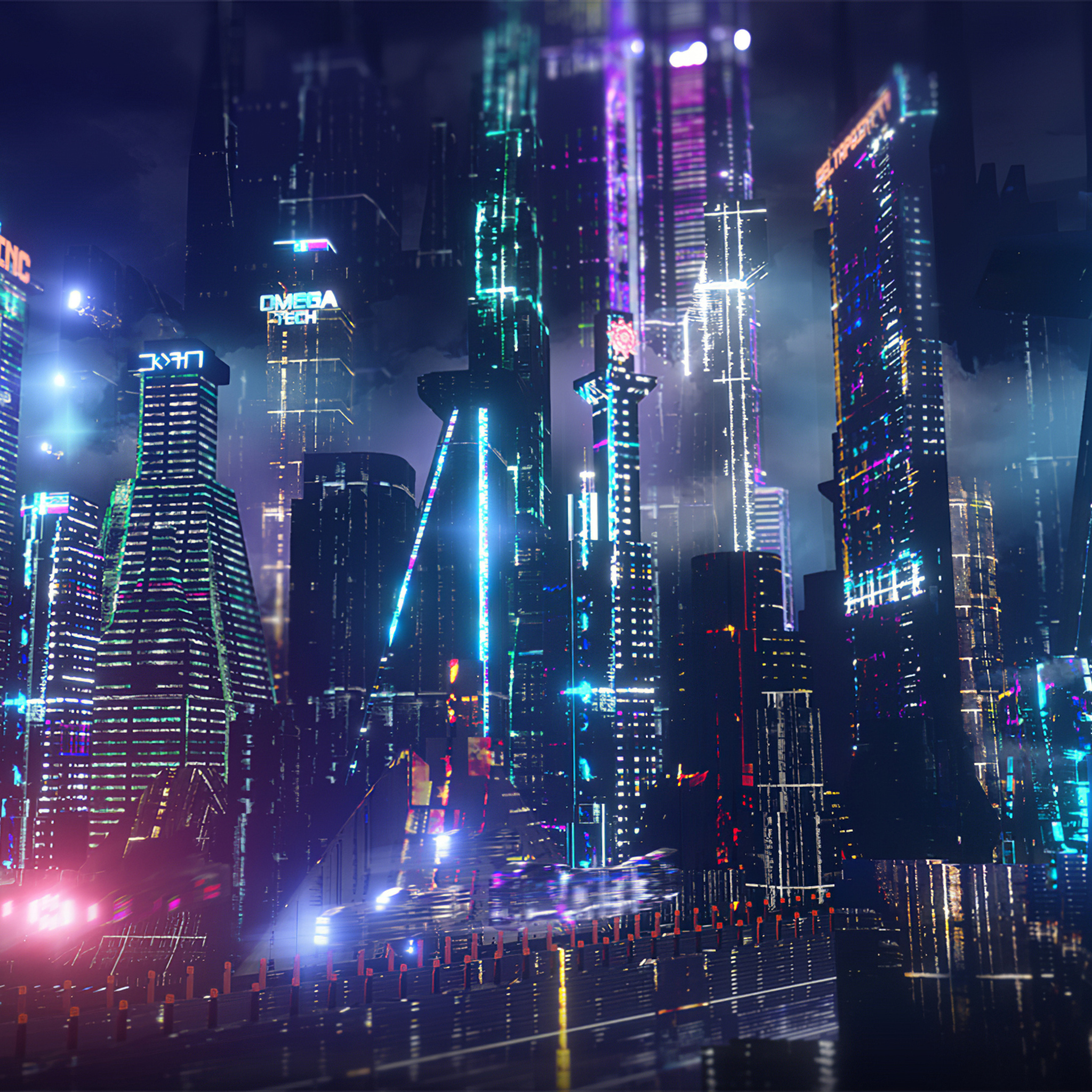 Neon City Lights 4k iPad Air
