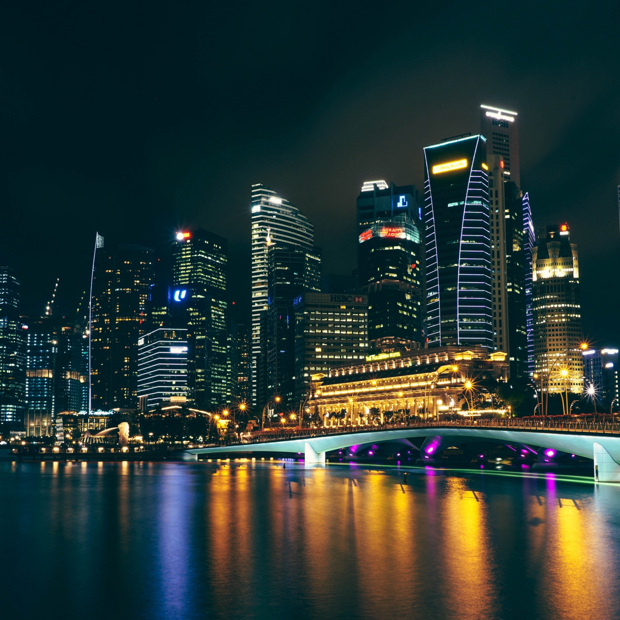 night city, architecture, city lights