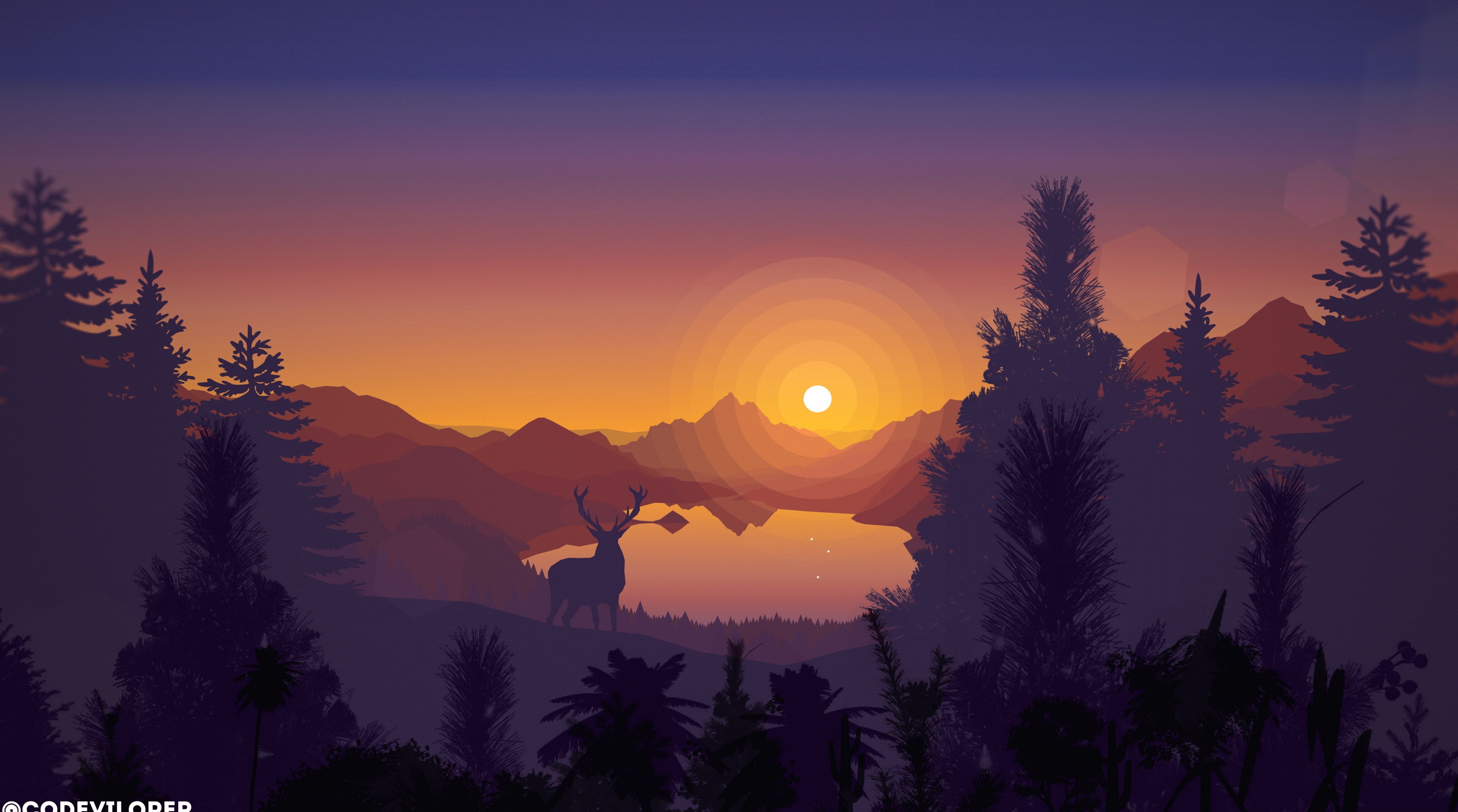 Art #nature #landscape #deer #abstract